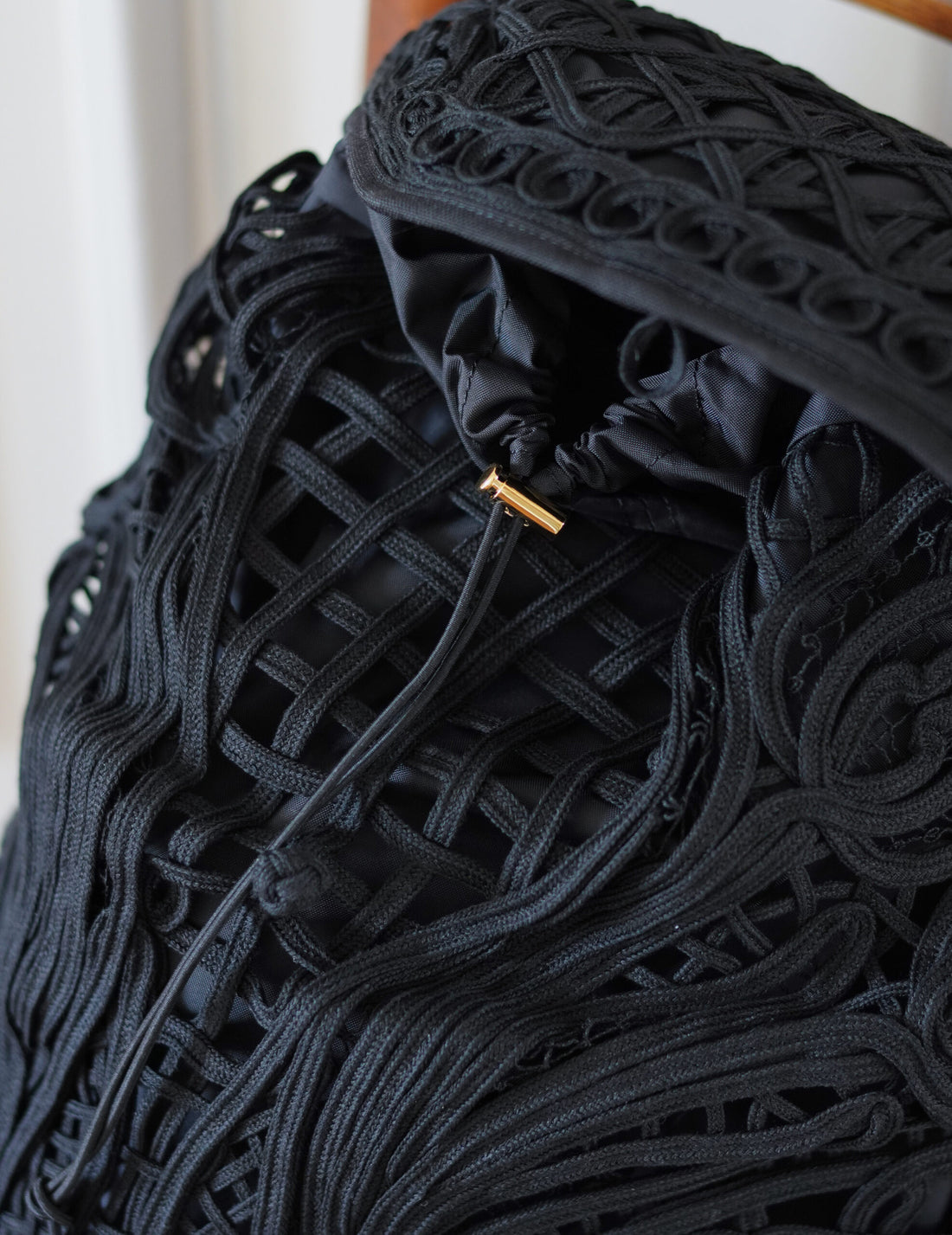 Mame Kurogouchi | Cording Embroidery Backpack - Black