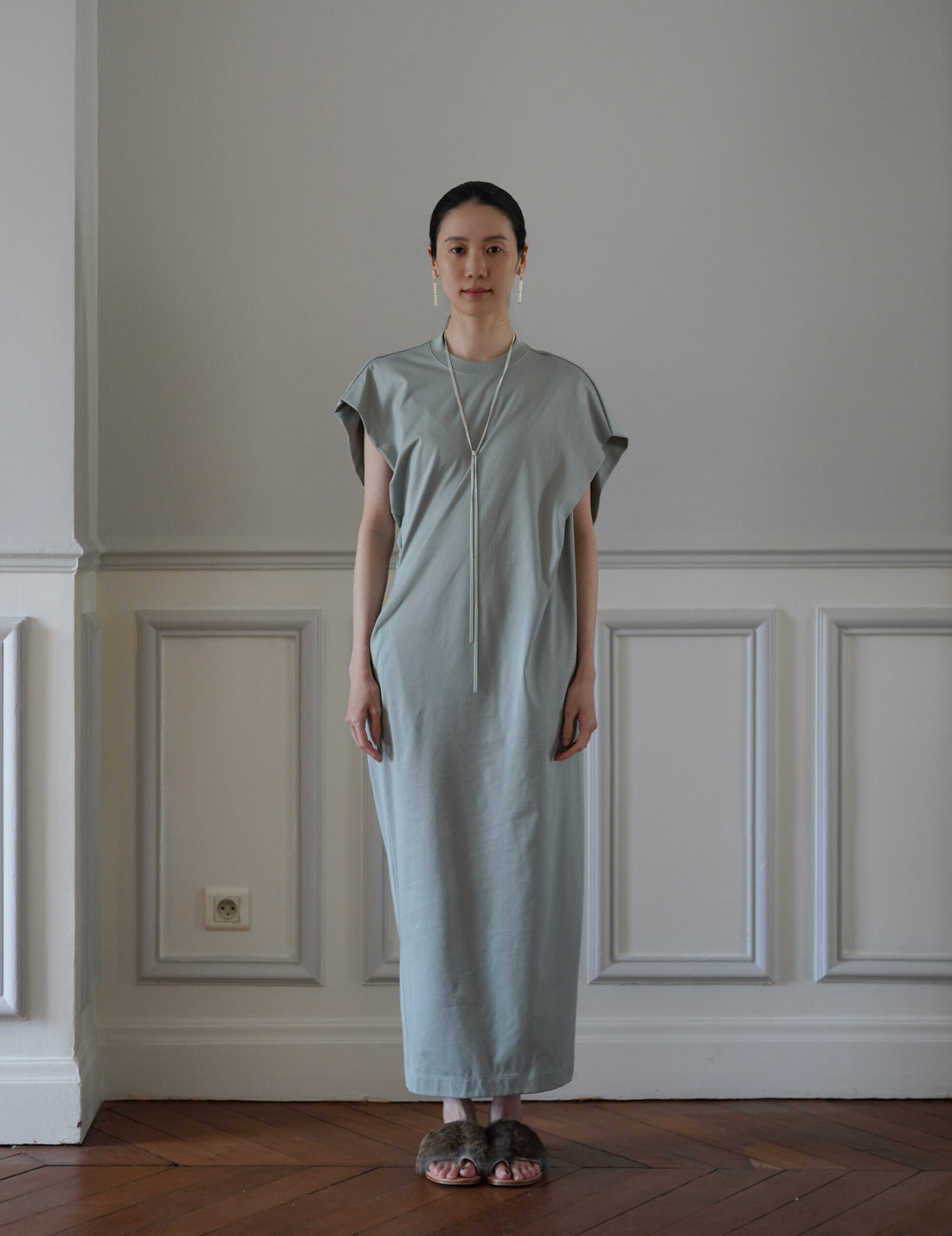Mame Kurogouchi | Cotton Jersey Asymmetric Dress - Grey