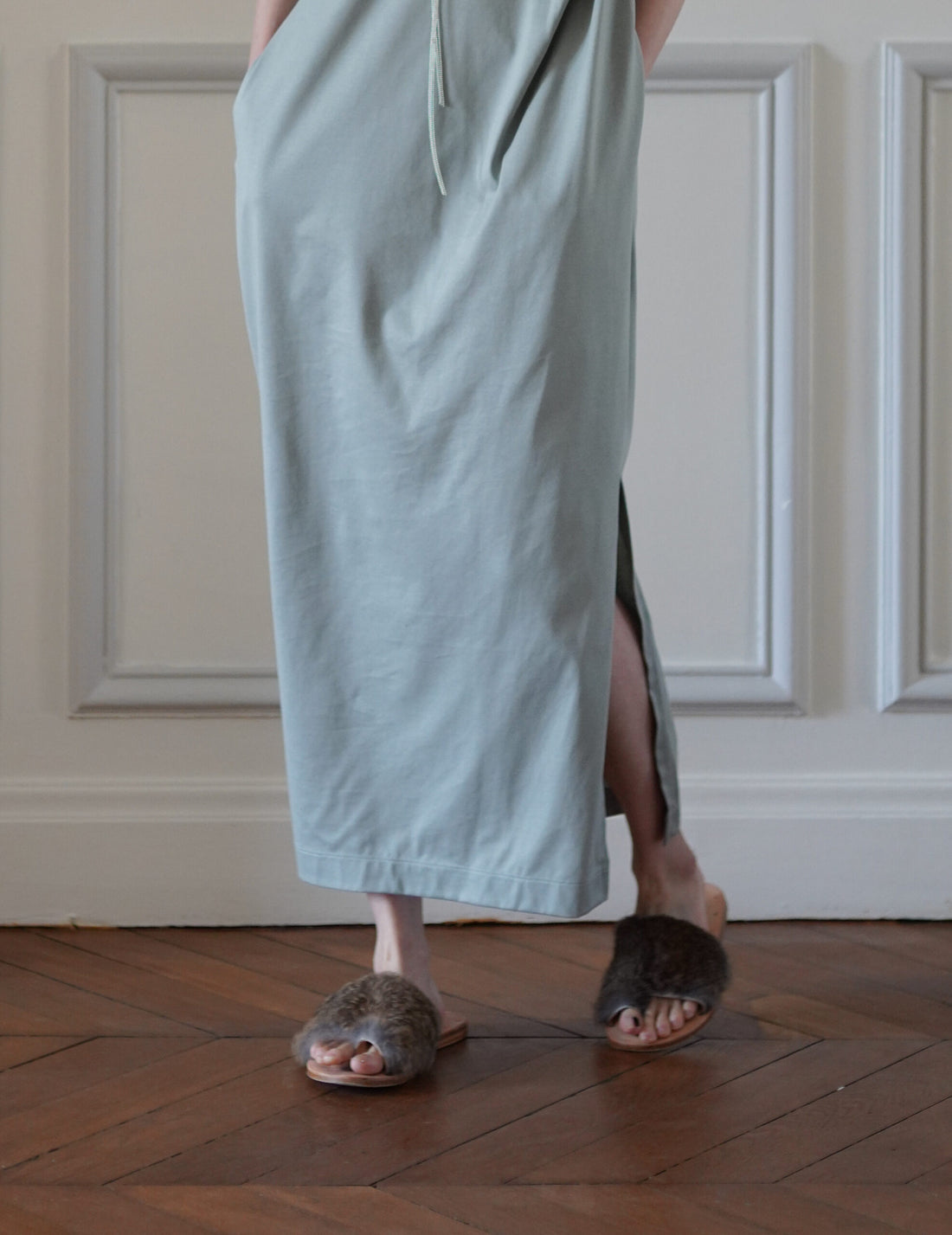 Mame Kurogouchi | Cotton Jersey Asymmetric Dress - Grey