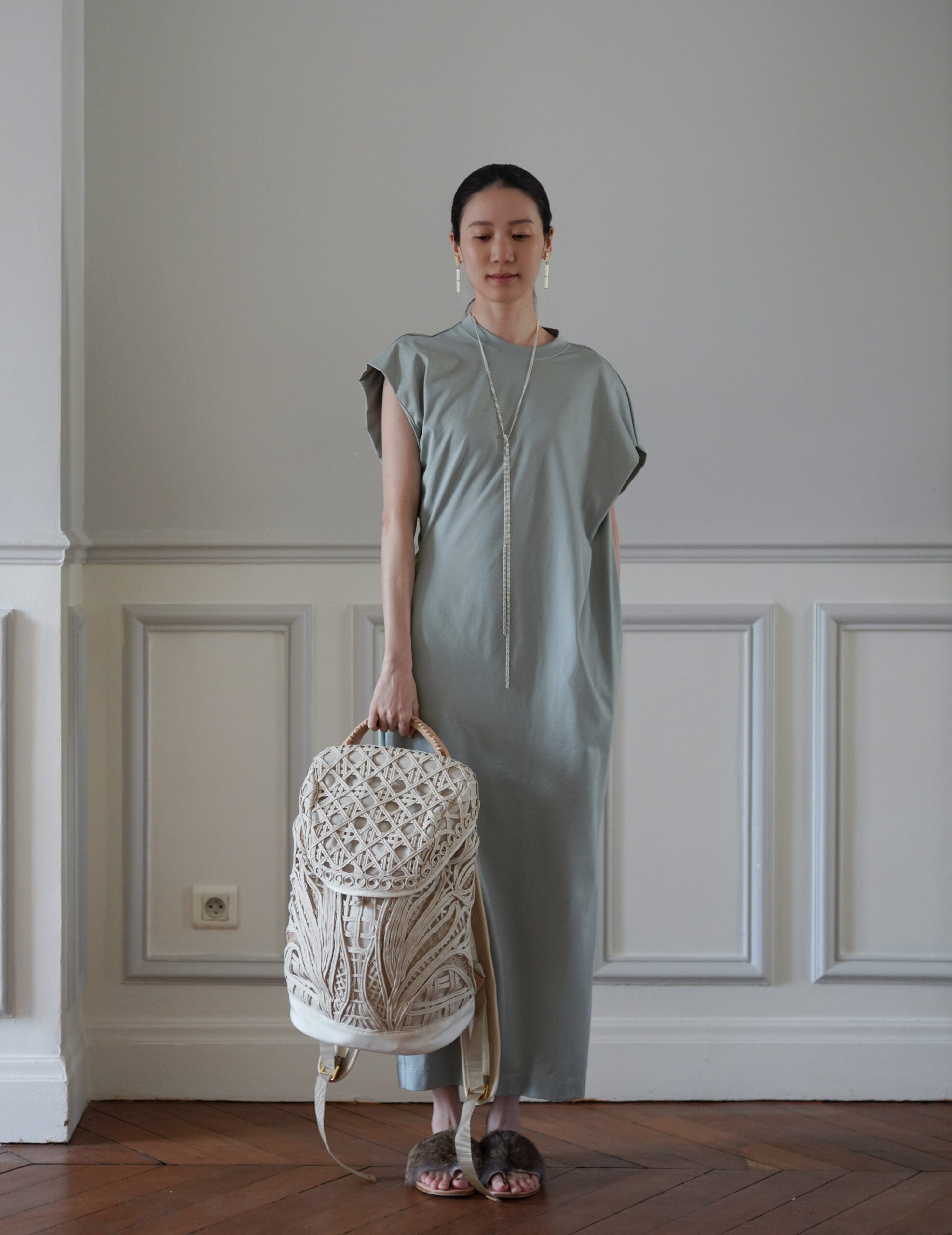 Mame Kurogouchi | Cording Embroidery Backpack - Beige