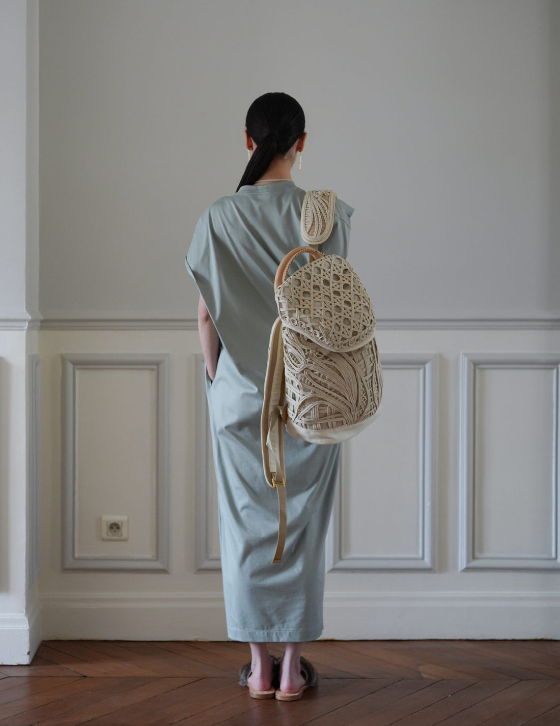 Mame Kurogouchi | Cording Embroidery Backpack - Beige