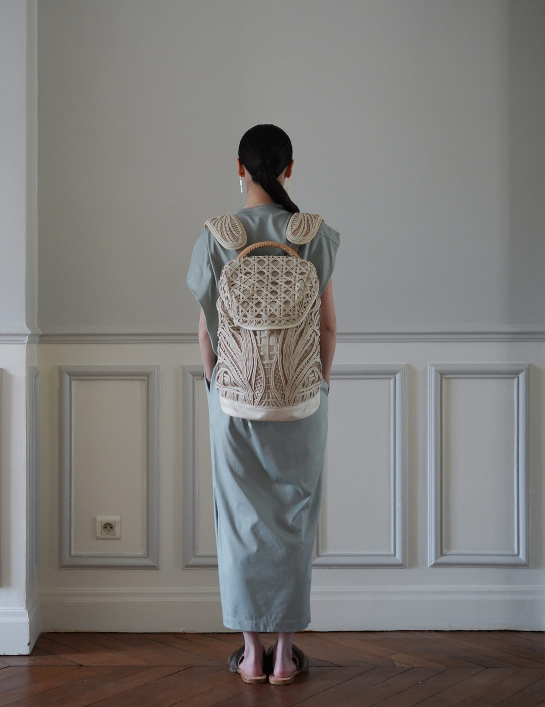 Mame Kurogouchi | Cording Embroidery Backpack - Beige