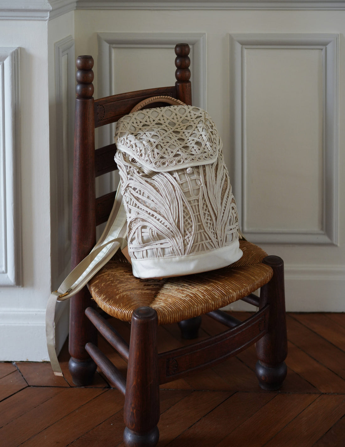 Mame Kurogouchi | Cording Embroidery Backpack - Beige