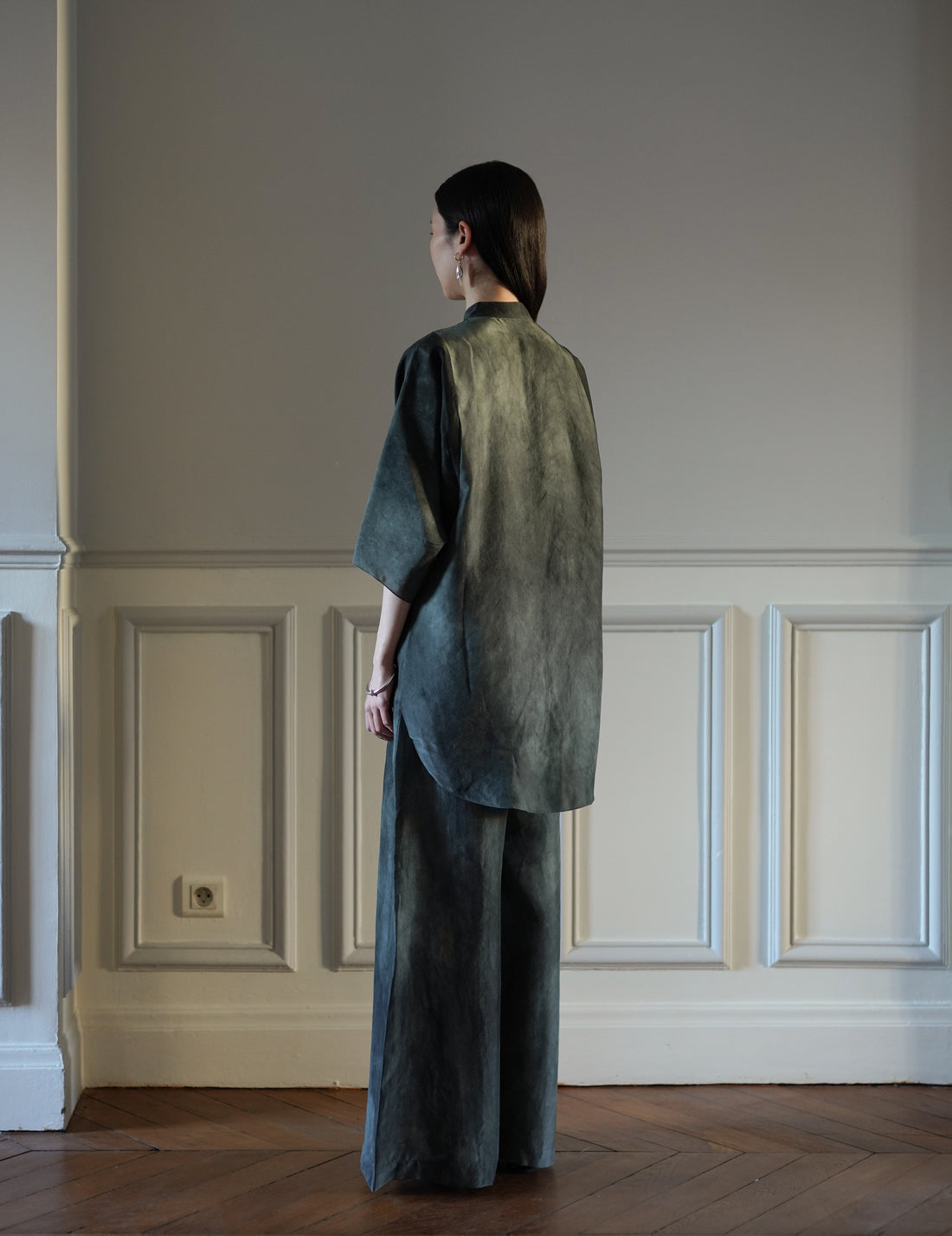 CORTANA | Salome Silk Shirt・Smoky Blue