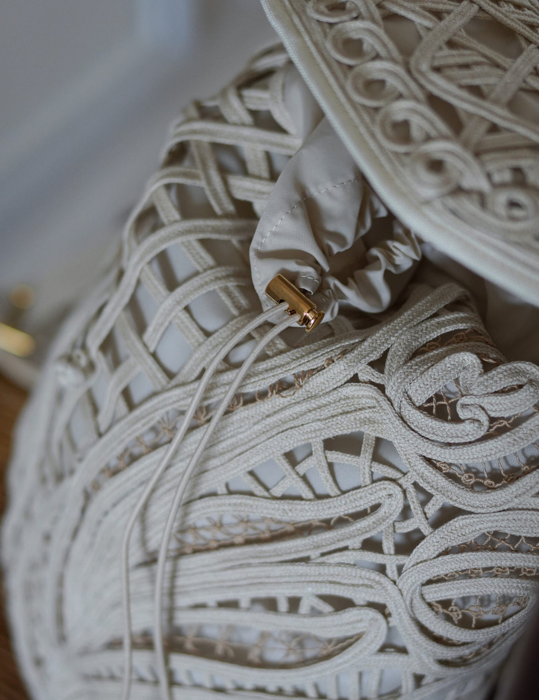 Mame Kurogouchi | Cording Embroidery Backpack - Beige