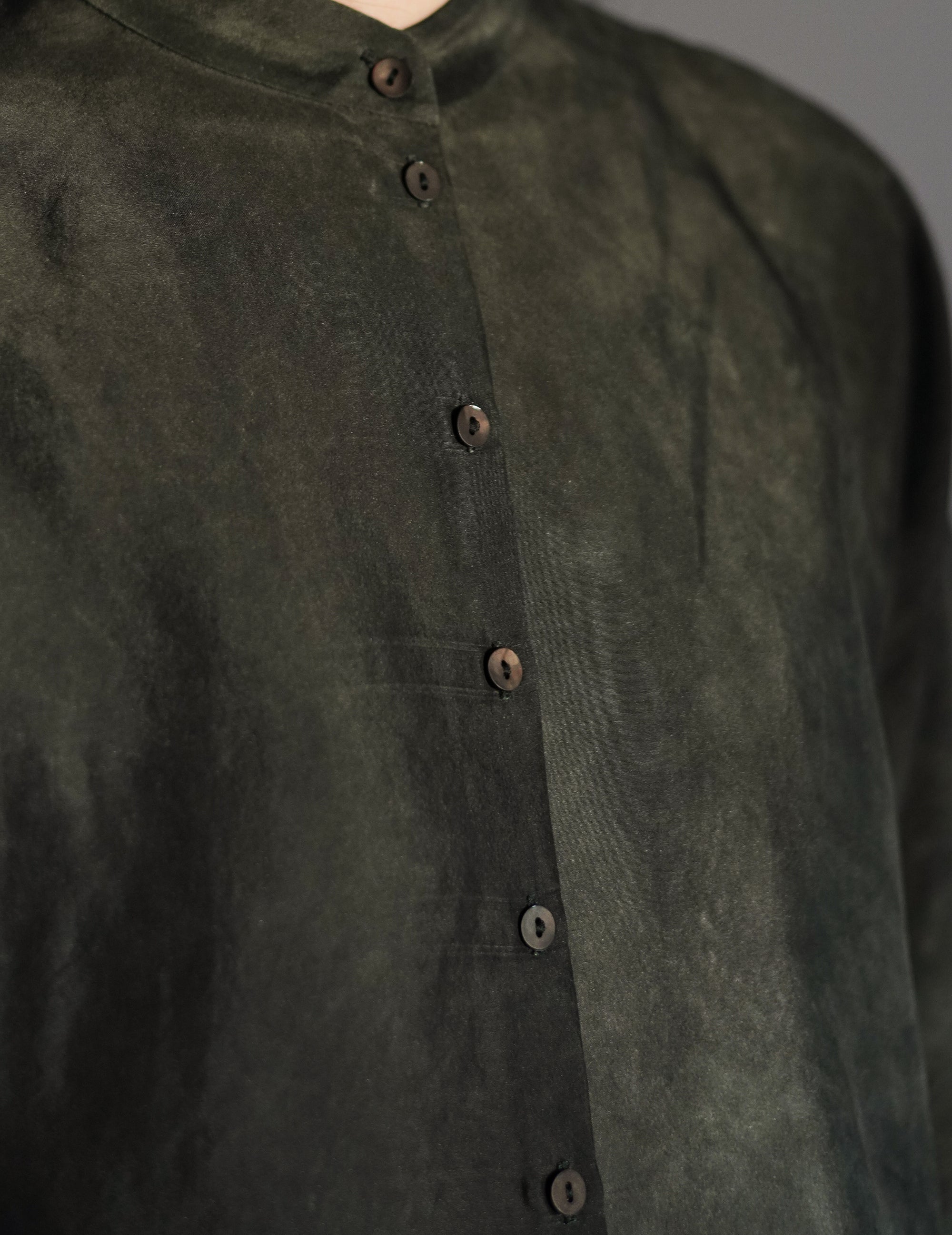 Salome Silk Shirt・Smoky Blue