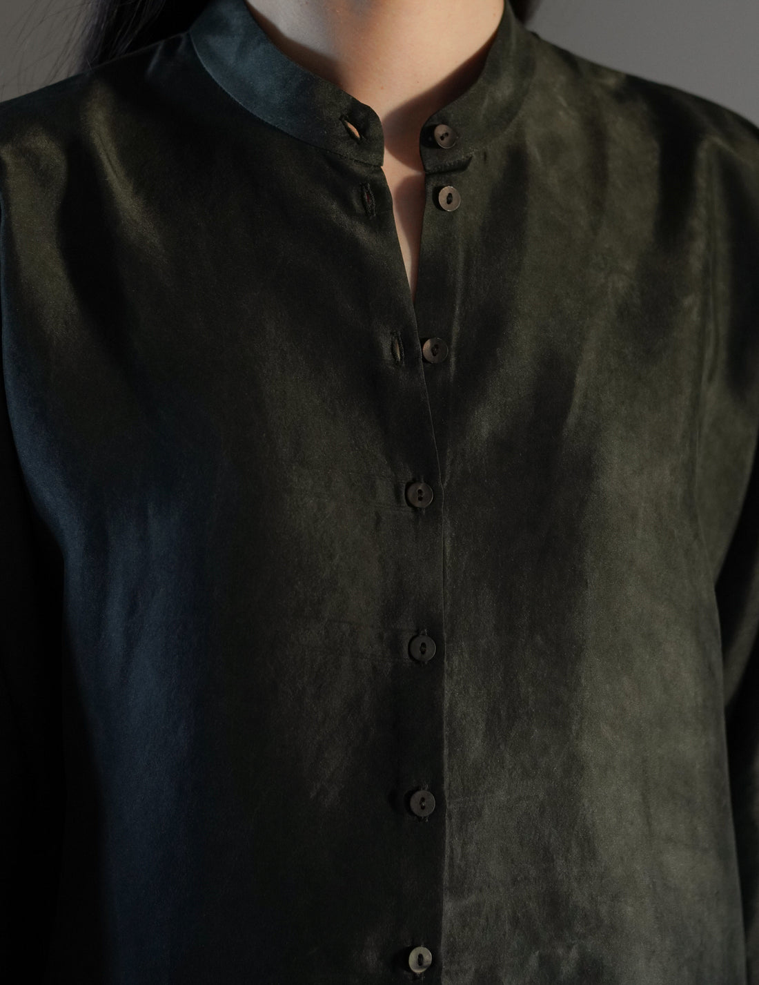 CORTANA | Salome Silk Shirt・Smoky Blue