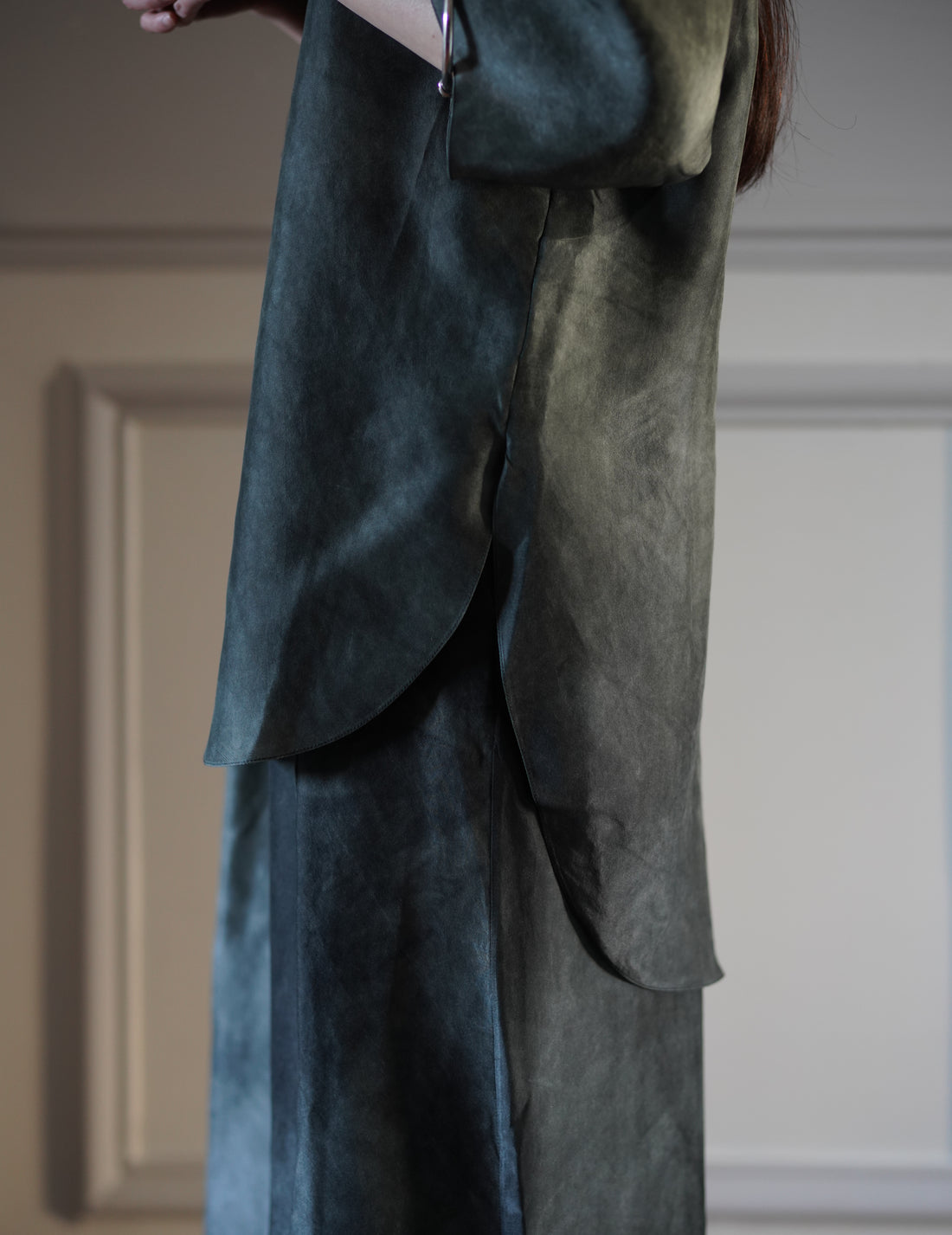 CORTANA | Salome Silk Shirt・Smoky Blue