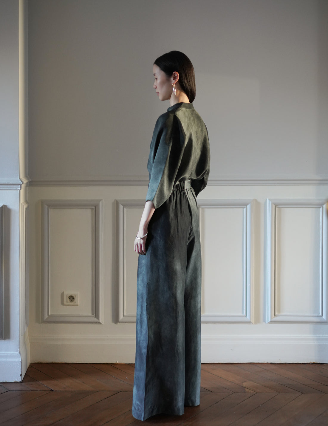 Cortana | Dali Silk Pants・Smoky Blue