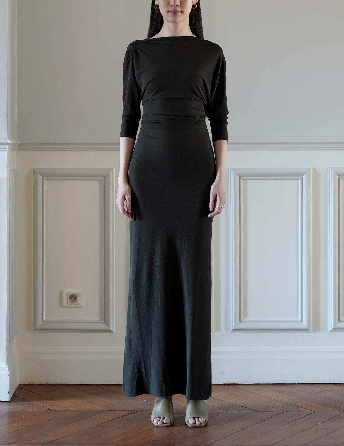 CORTANA | Anghela Draped Dress・Dark Green