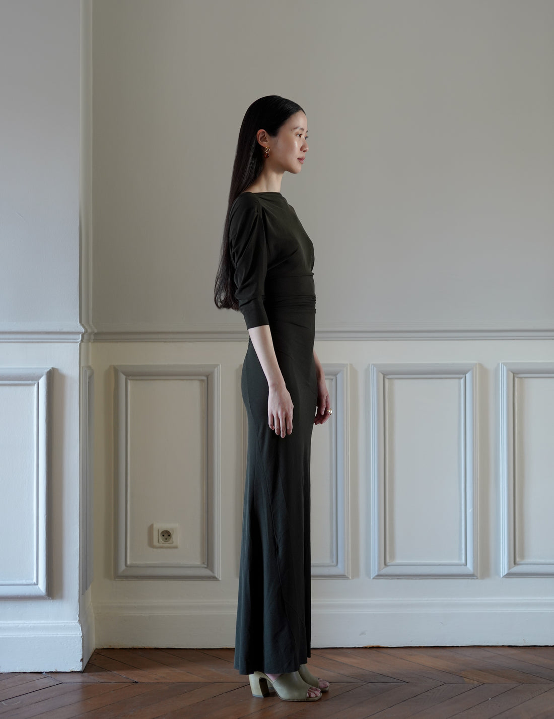 CORTANA | Anghela Draped Dress・Dark Green