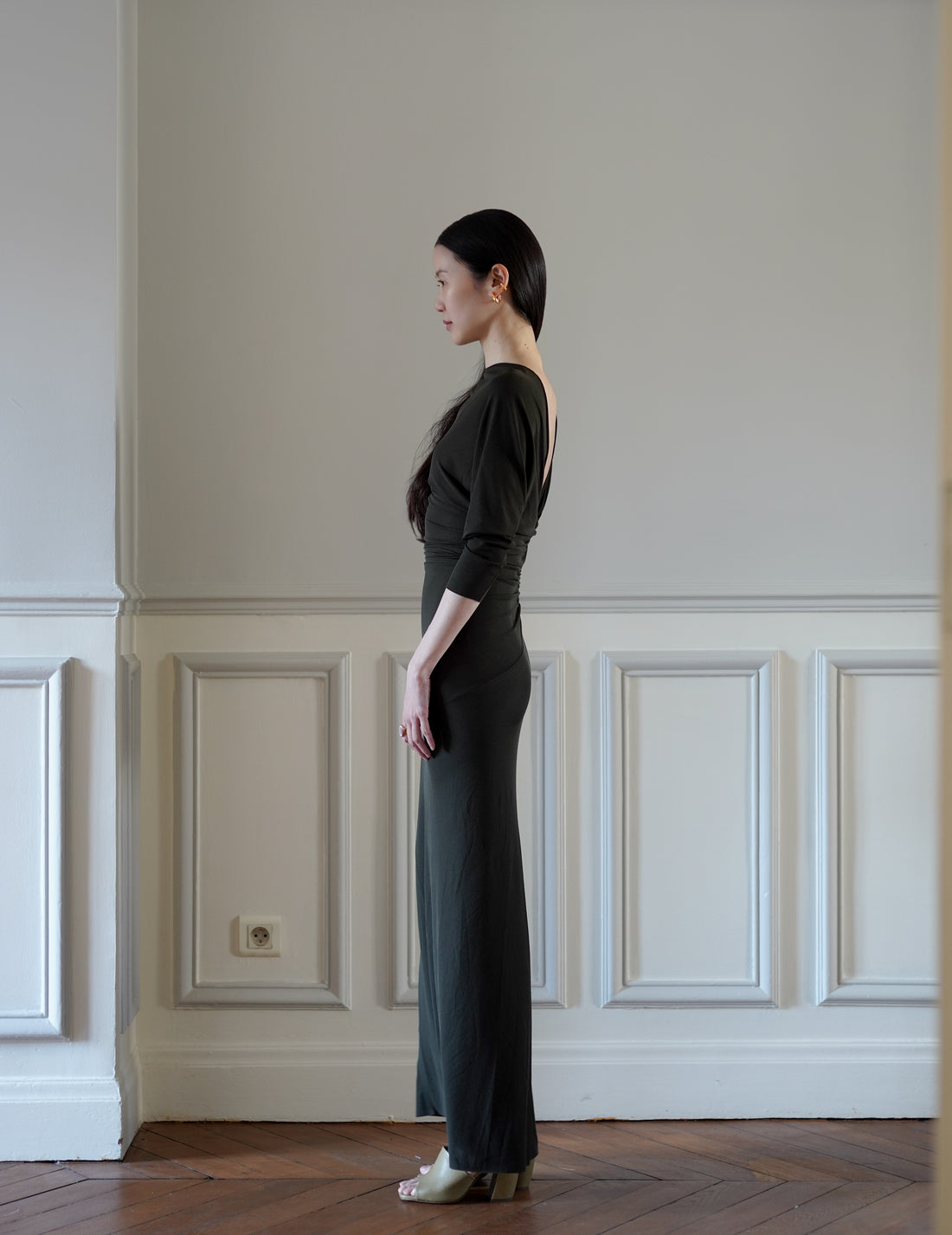 CORTANA | Anghela Draped Dress・Dark Green