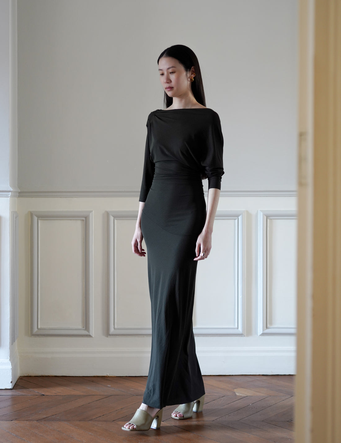 CORTANA | Anghela Draped Dress・Dark Green