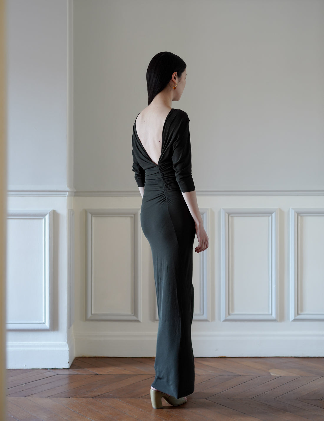 CORTANA | Anghela Draped Dress・Dark Green