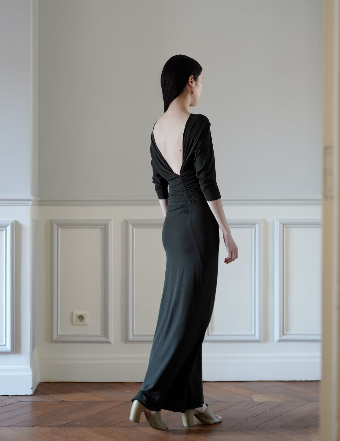 CORTANA | Anghela Draped Dress・Dark Green