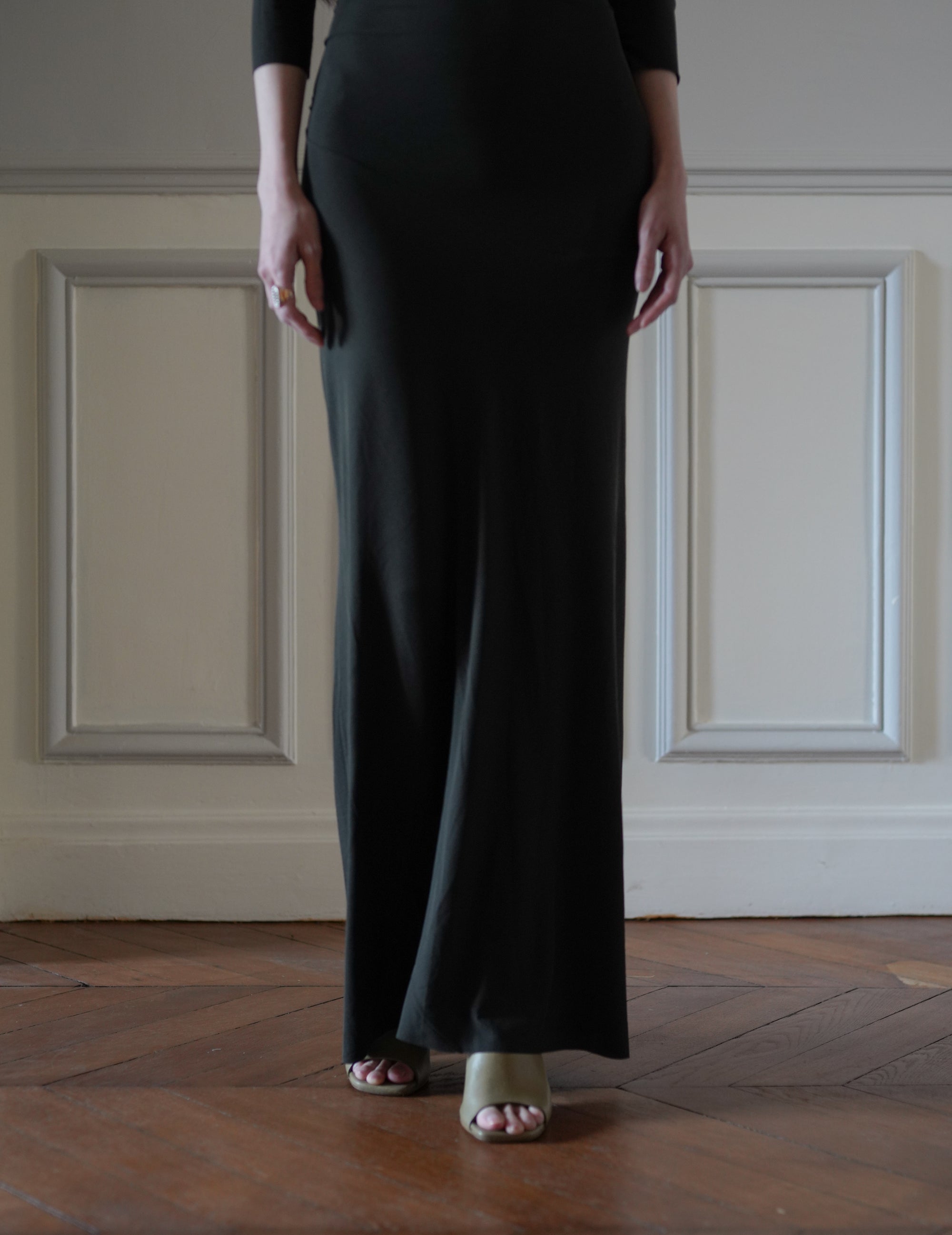 Anghela Draped Dress・Dark Green