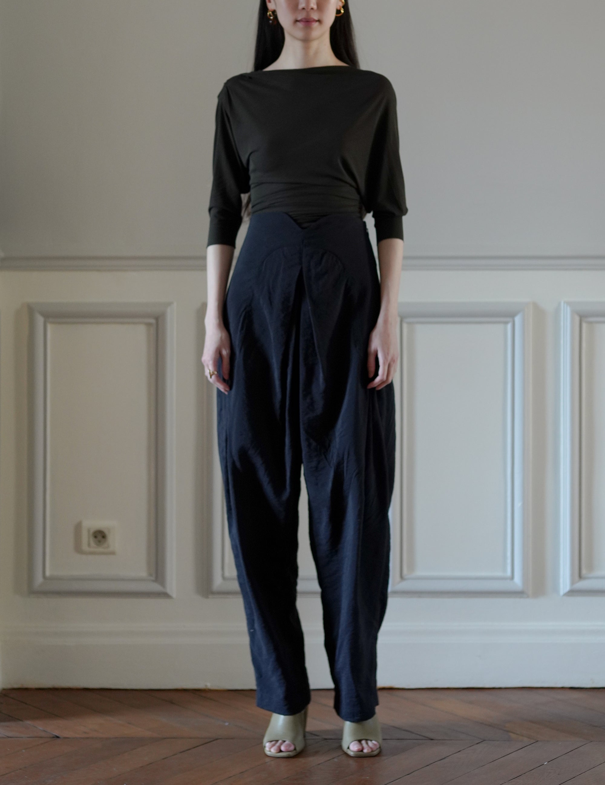 Anghela Draped Dress・Dark Green