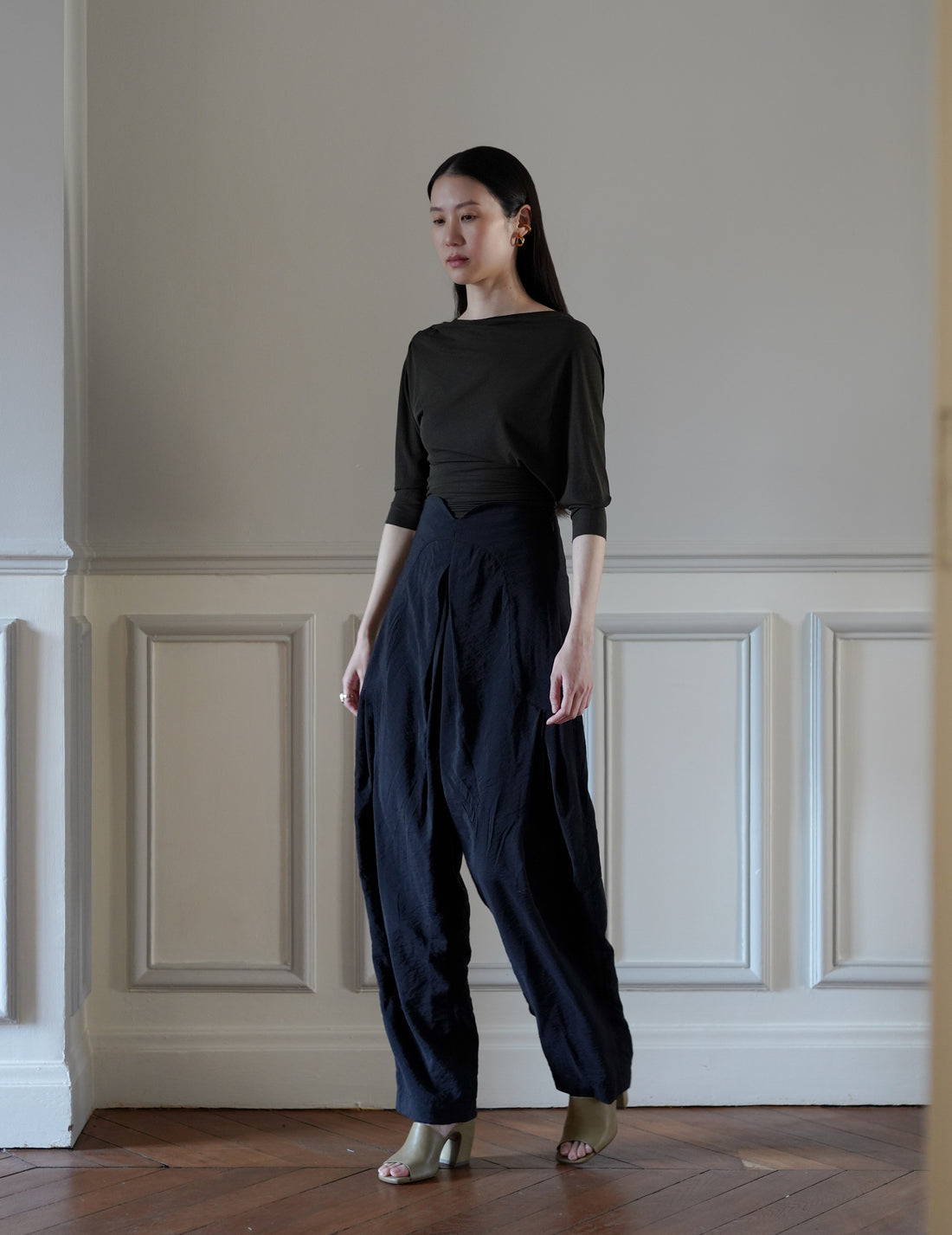 CORTANA | Anghela Draped Dress・Dark Green