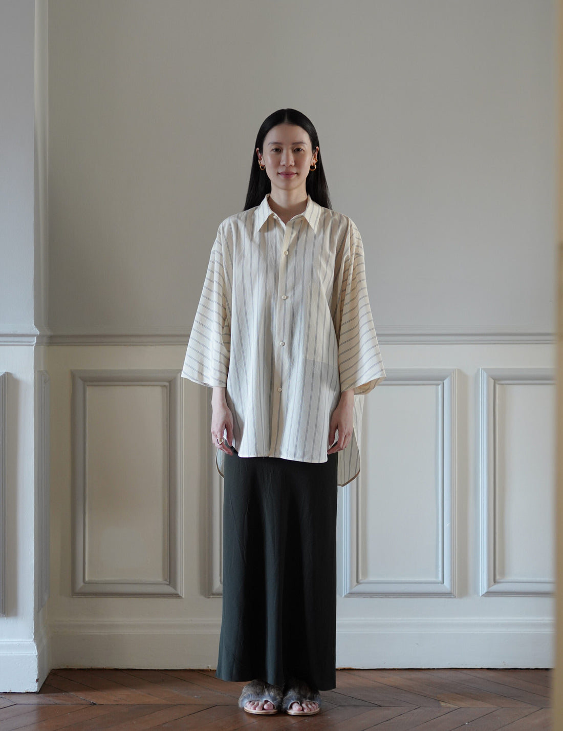 QUITAN | 3/4 Sleeve Shirt・Ivory White