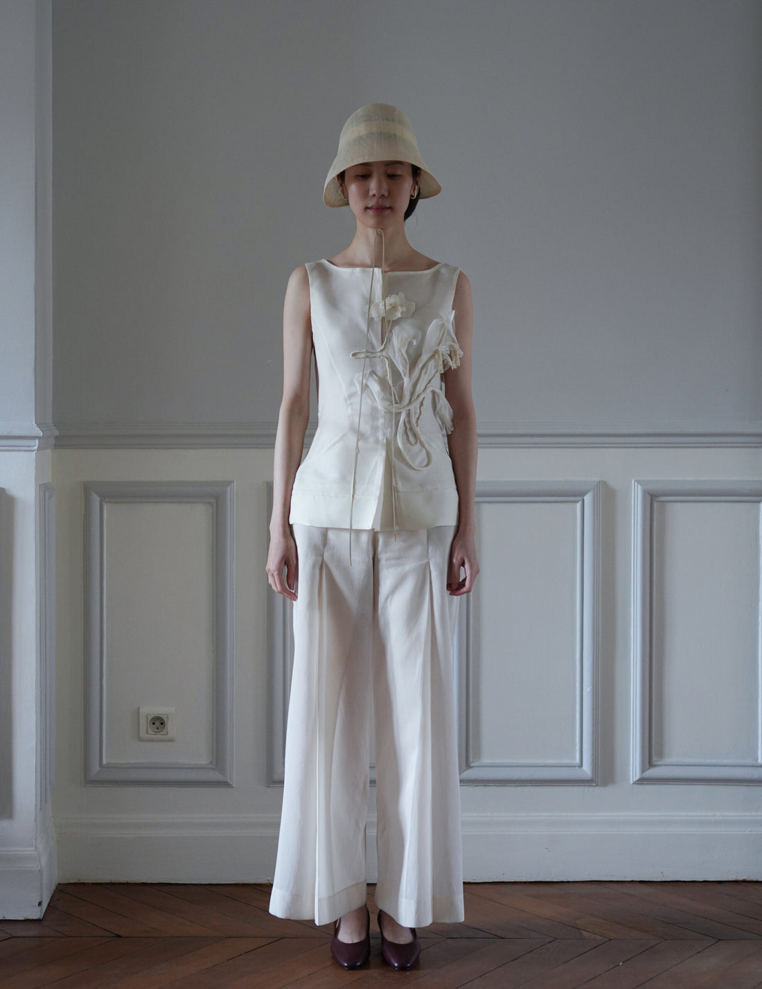 Mame Kurogouchi | Sinamay Crochet Hat - Ecru