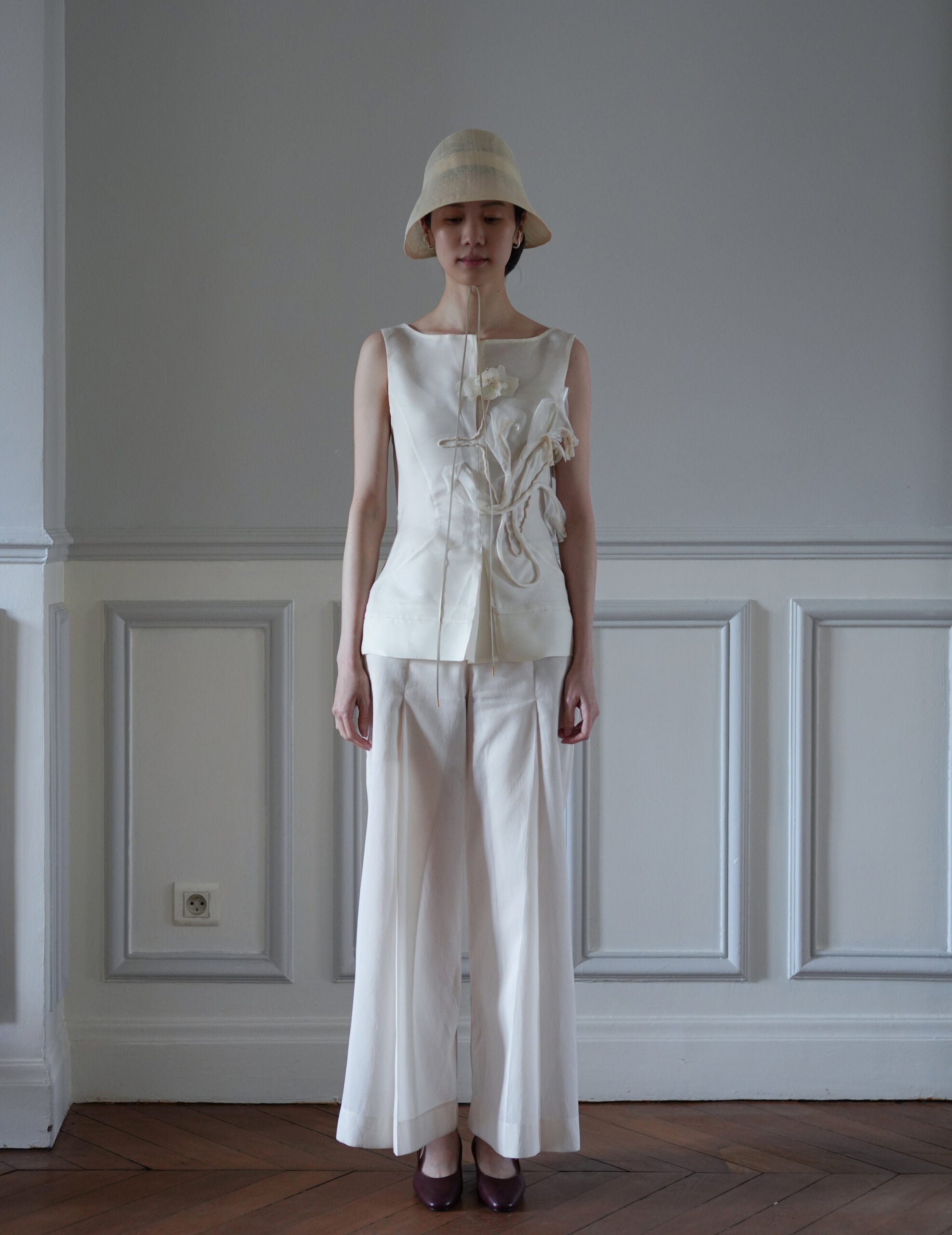 Mame Kurogouchi | Sinamay Crochet Hat - Ecru