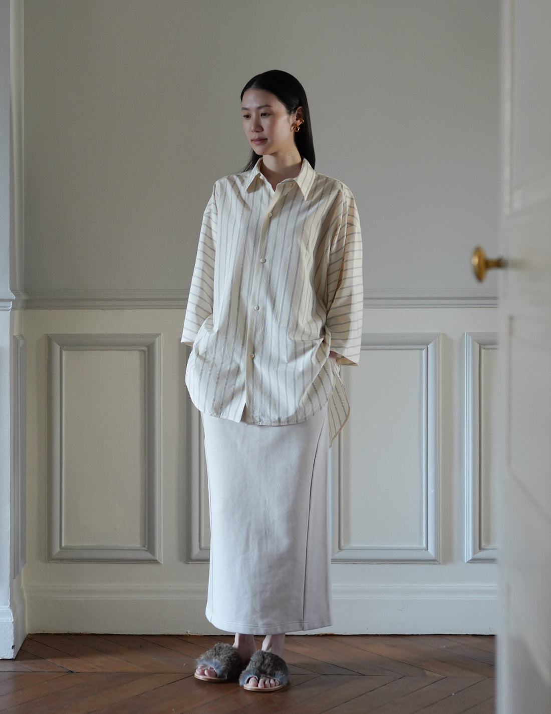 QUITAN | 3/4 Sleeve Shirt・Ivory White