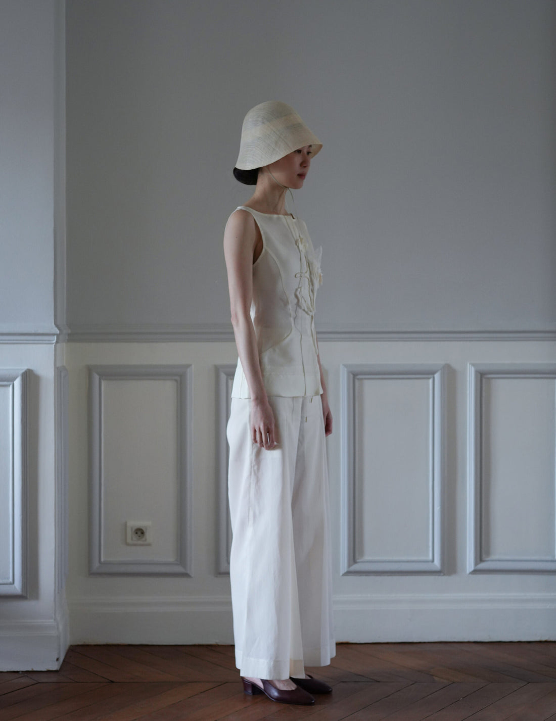 Mame Kurogouchi | Sinamay Crochet Hat - Ecru