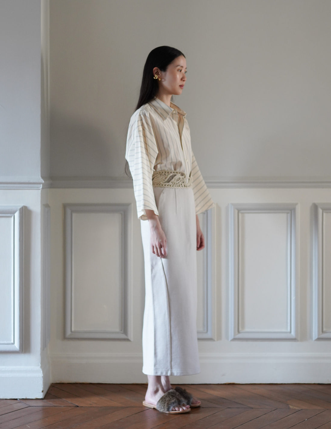 QUITAN | 3/4 Sleeve Shirt・Ivory White