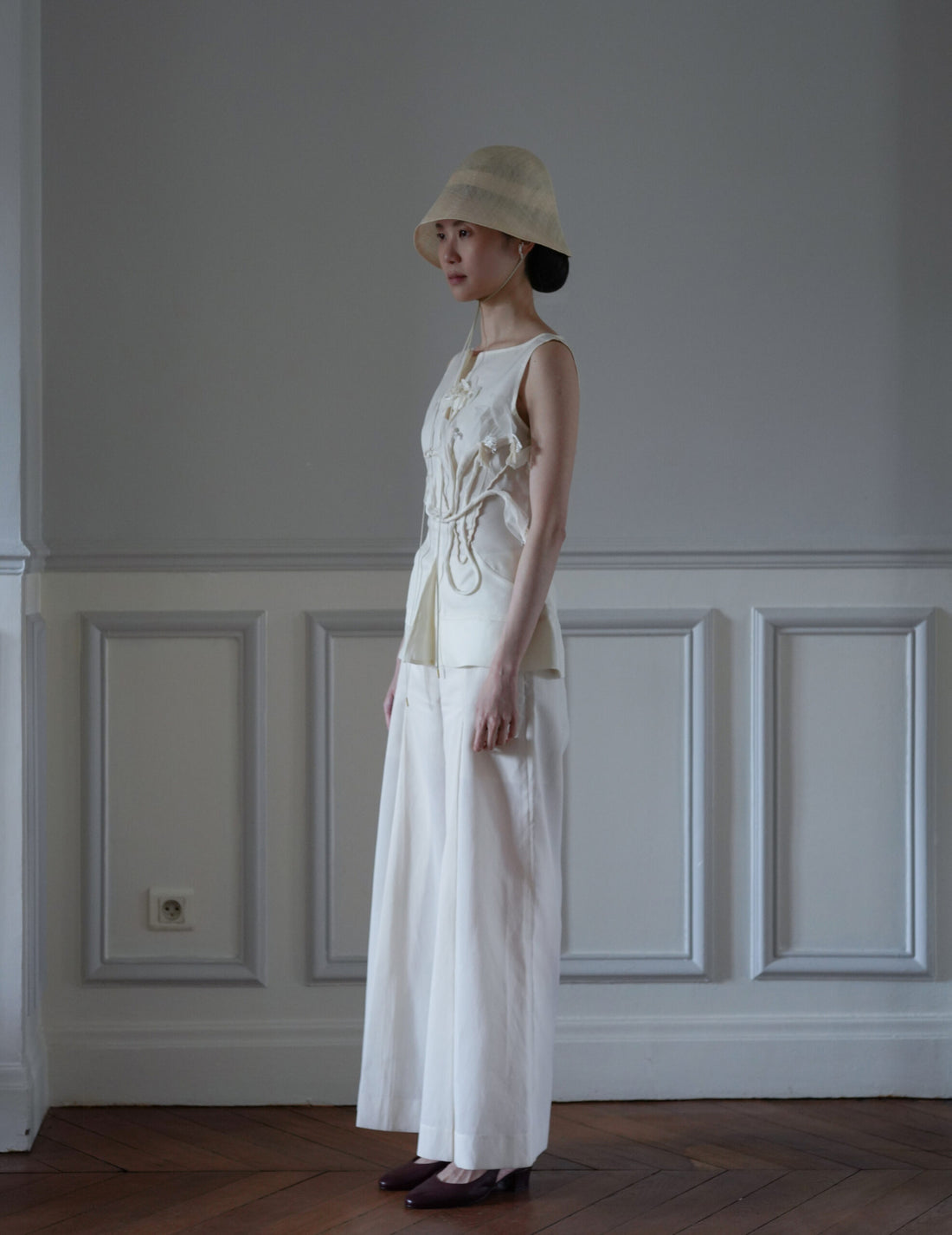 Mame Kurogouchi | Sinamay Crochet Hat - Ecru