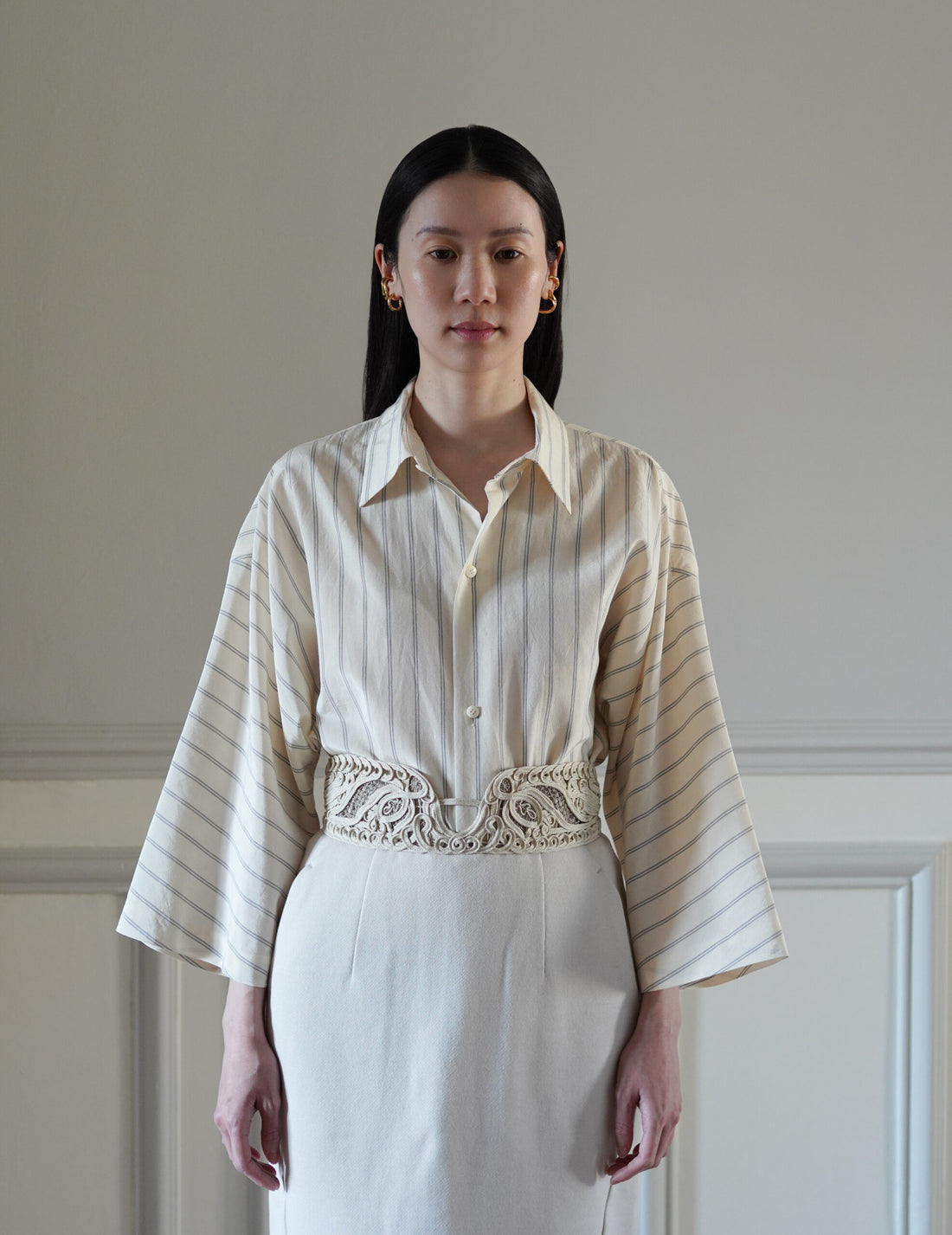 QUITAN | 3/4 Sleeve Shirt・Ivory White