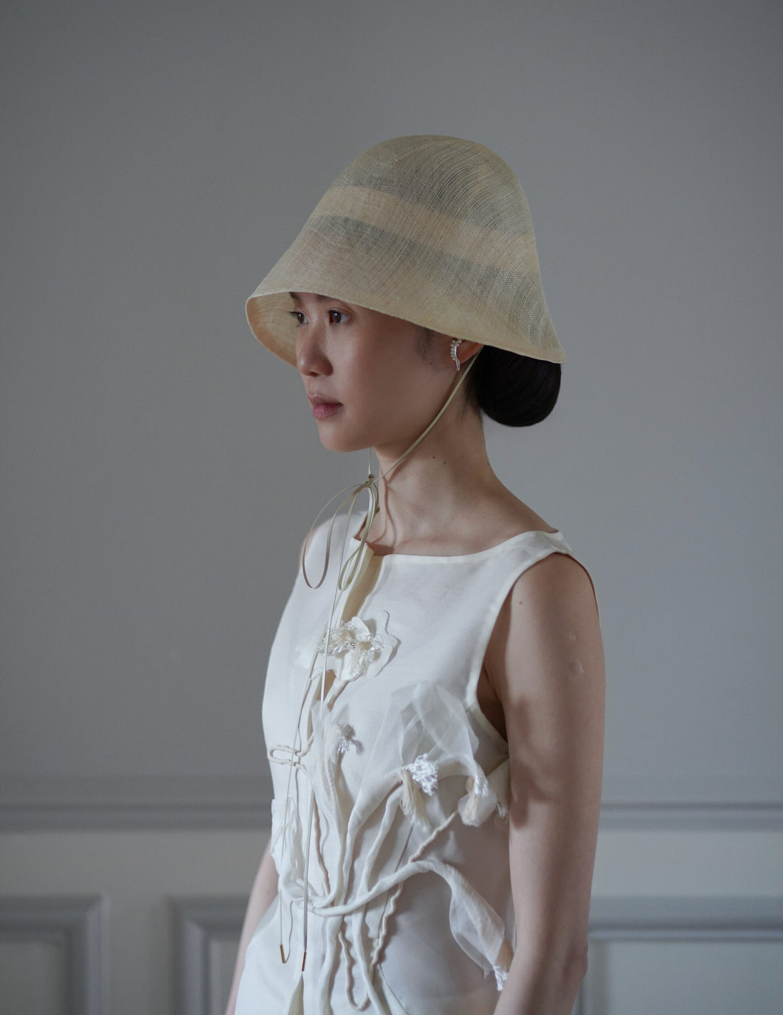 Mame Kurogouchi | Sinamay Crochet Hat - Ecru