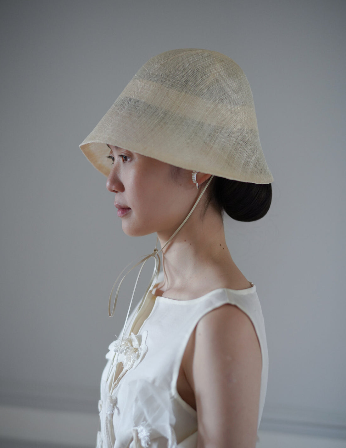 Mame Kurogouchi | Sinamay Crochet Hat - Ecru