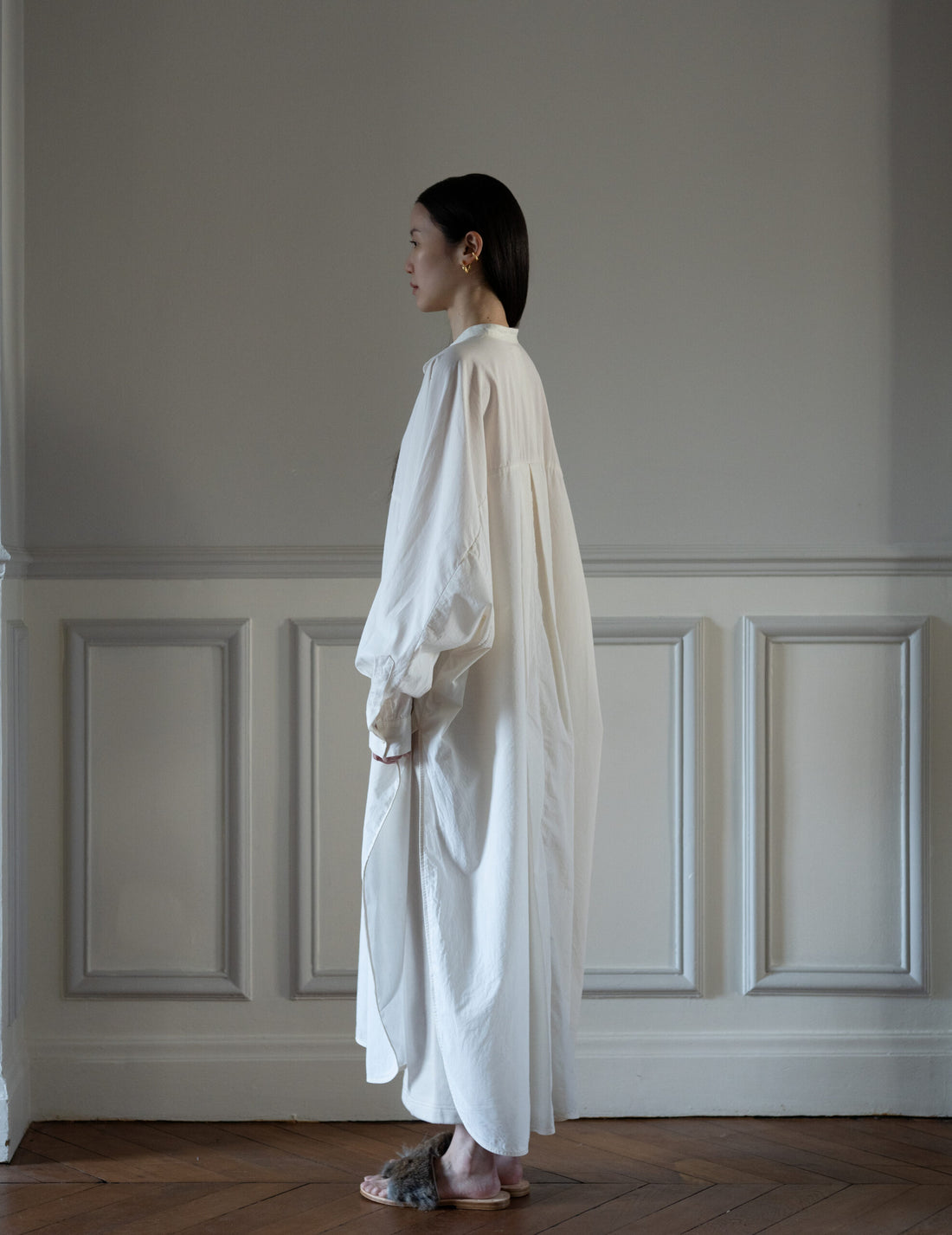 QUITAN | AO DAÏ Long B/C Shirt・White