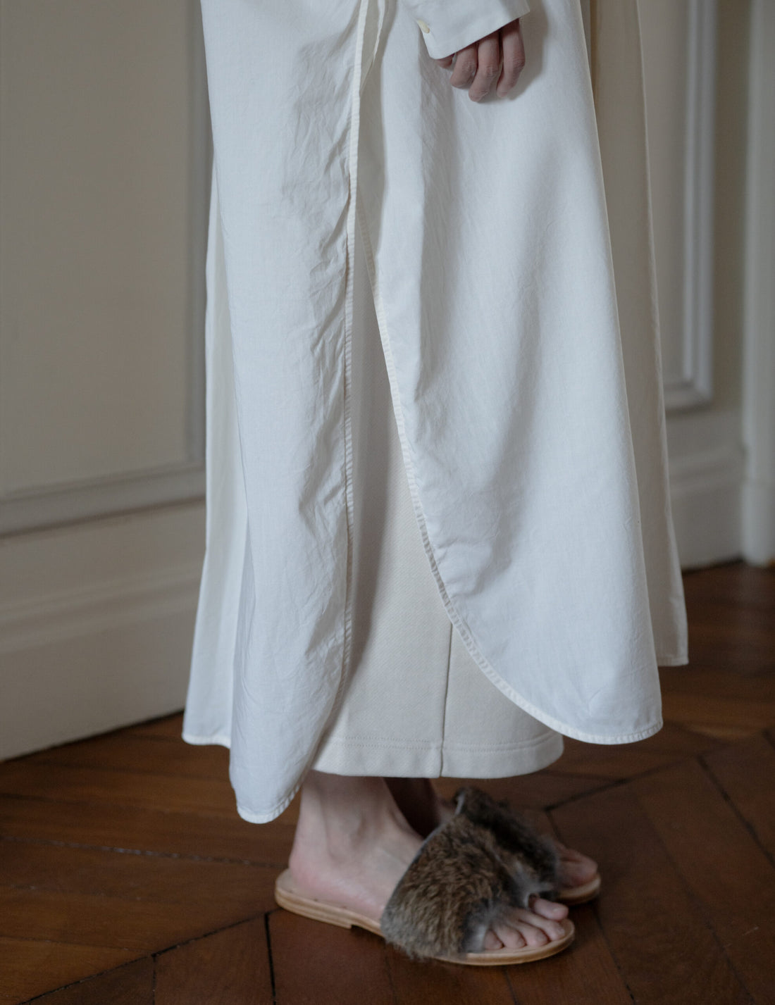 QUITAN | AO DAÏ Long B/C Shirt・White