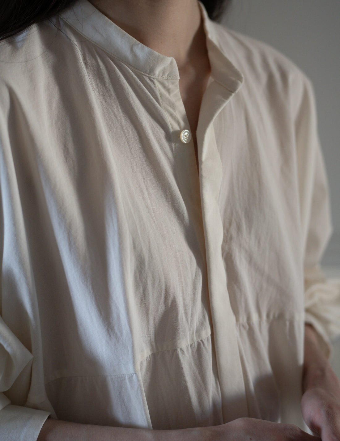 QUITAN | AO DAÏ Long B/C Shirt・White