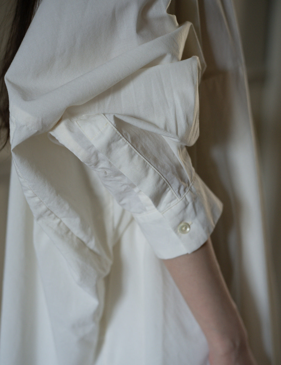 QUITAN | AO DAÏ Long B/C Shirt・White