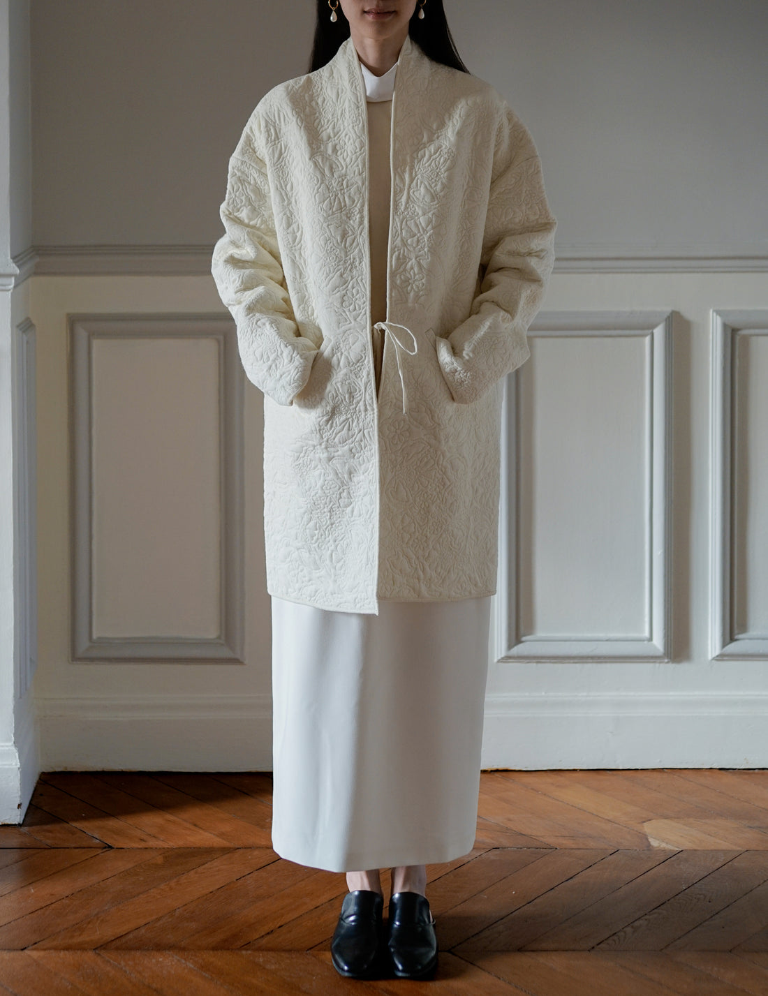 LENA Quilted Wool Jacket ・ Ivory