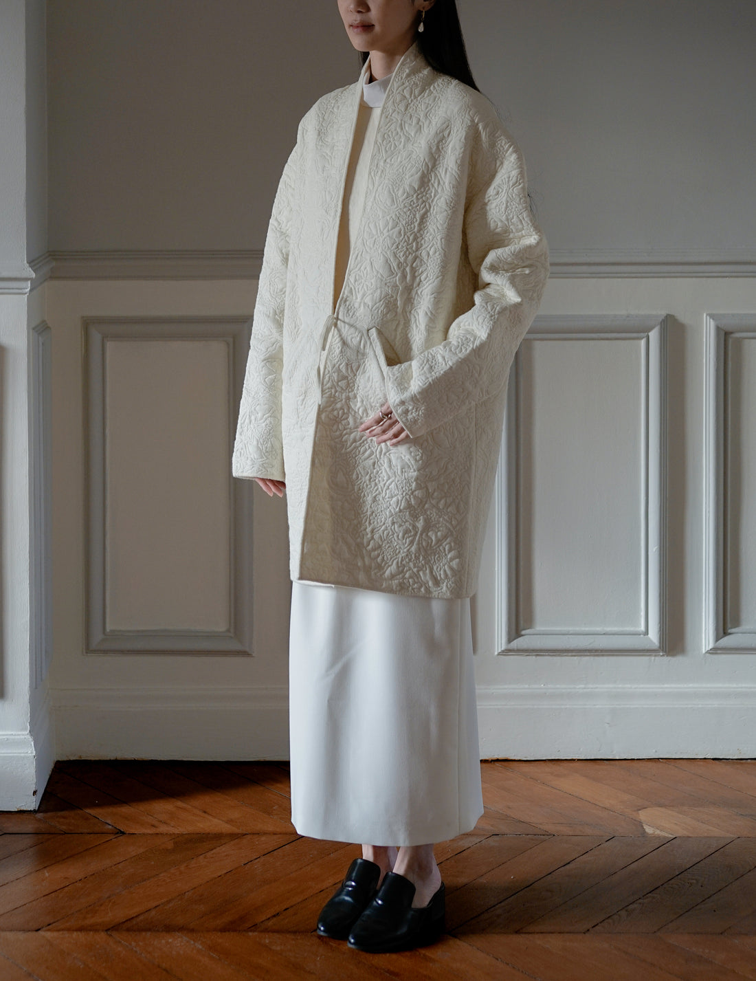 LENA Quilted Wool Jacket ・ Ivory