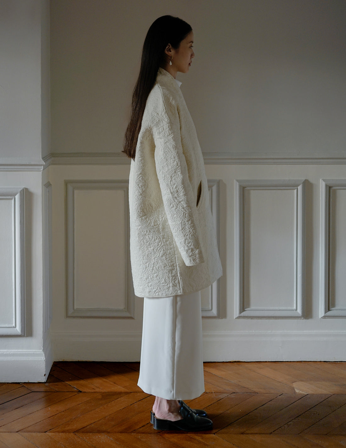 LENA Quilted Wool Jacket ・ Ivory