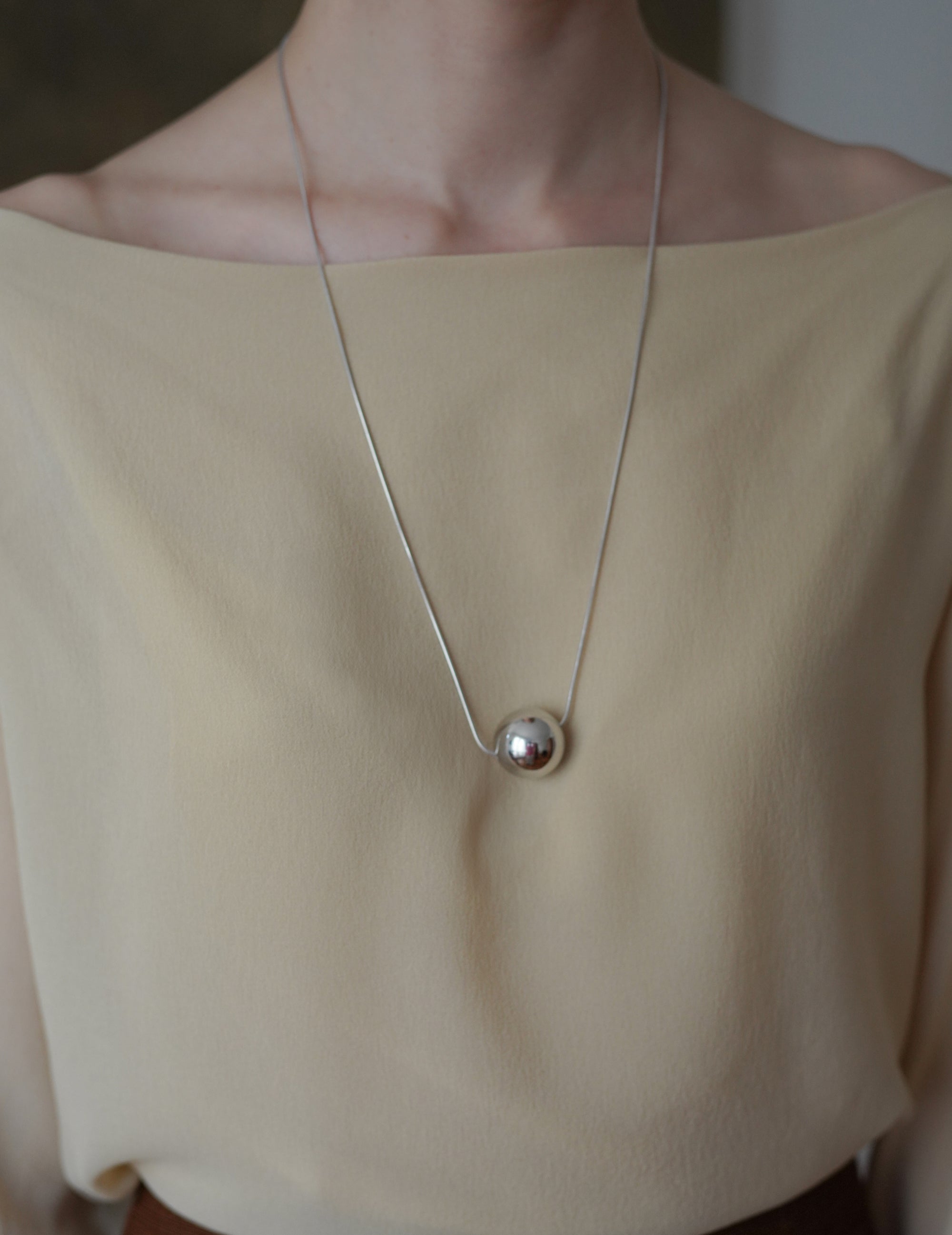 Silver Sphere Necklace
