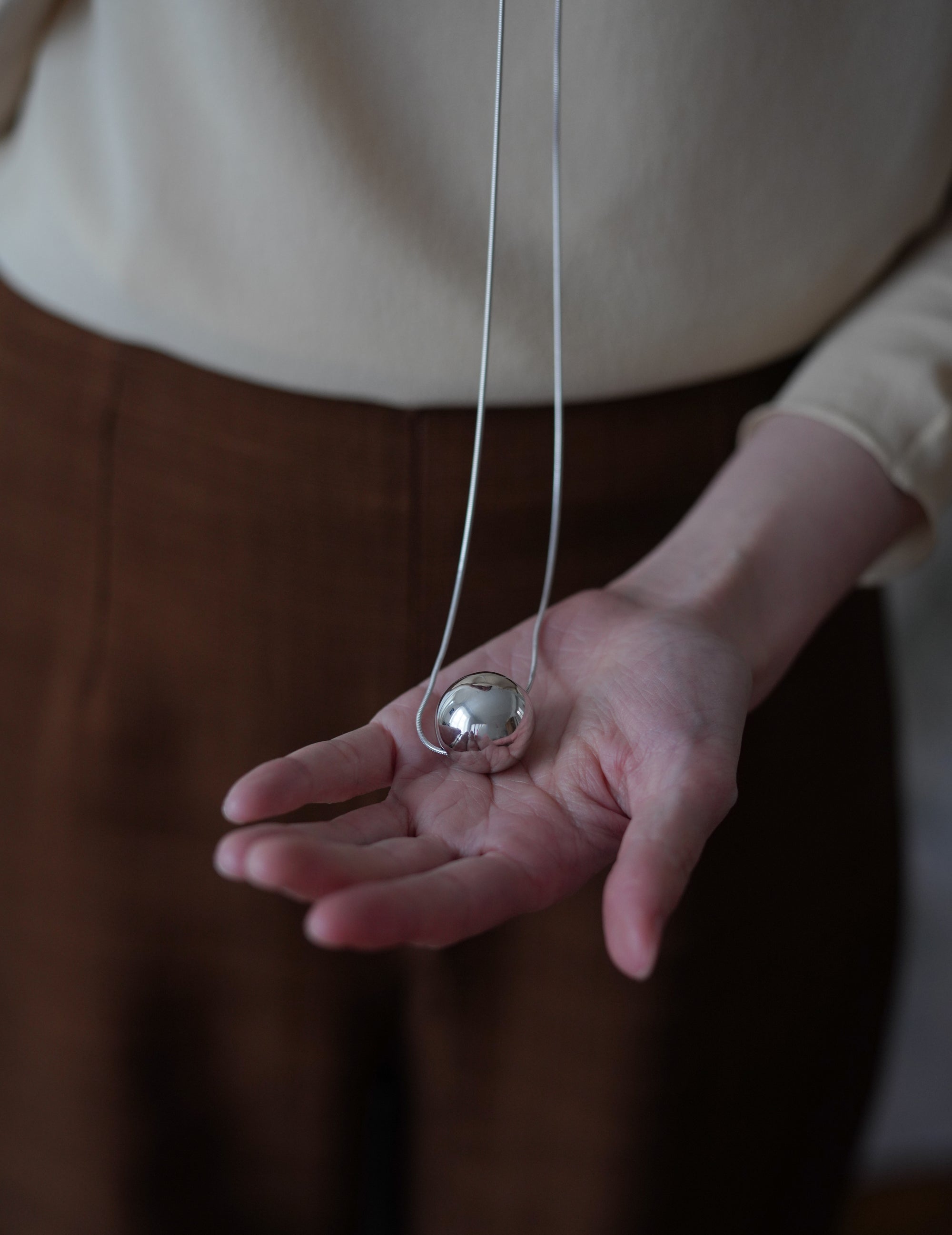 Silver Sphere Necklace