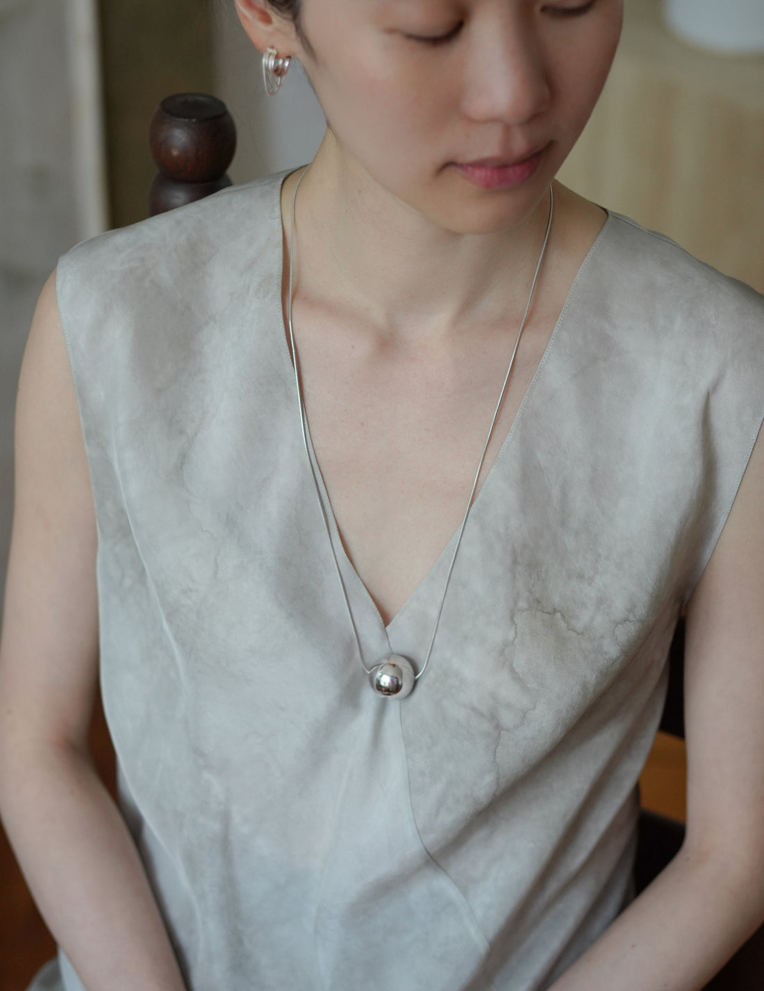 Unité by Adachi Yukari | Silver Sphere Necklace