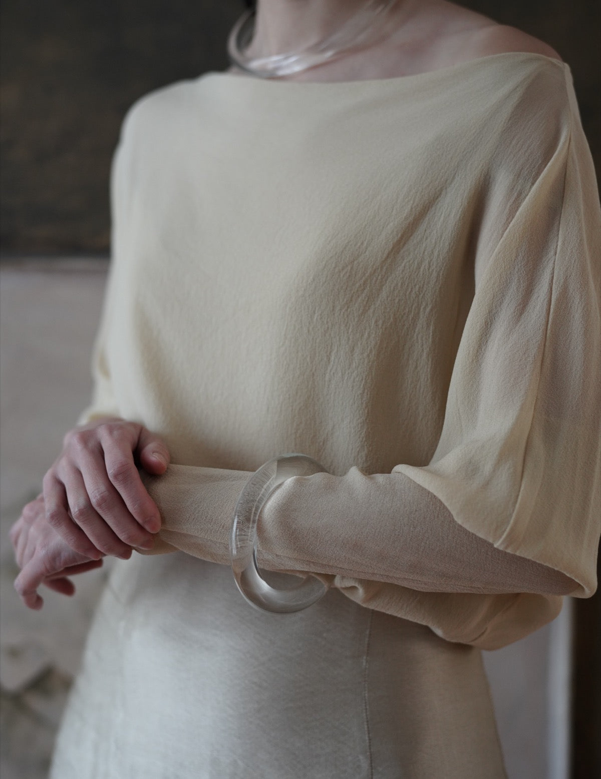 Glassy Tube Bangle・Clear