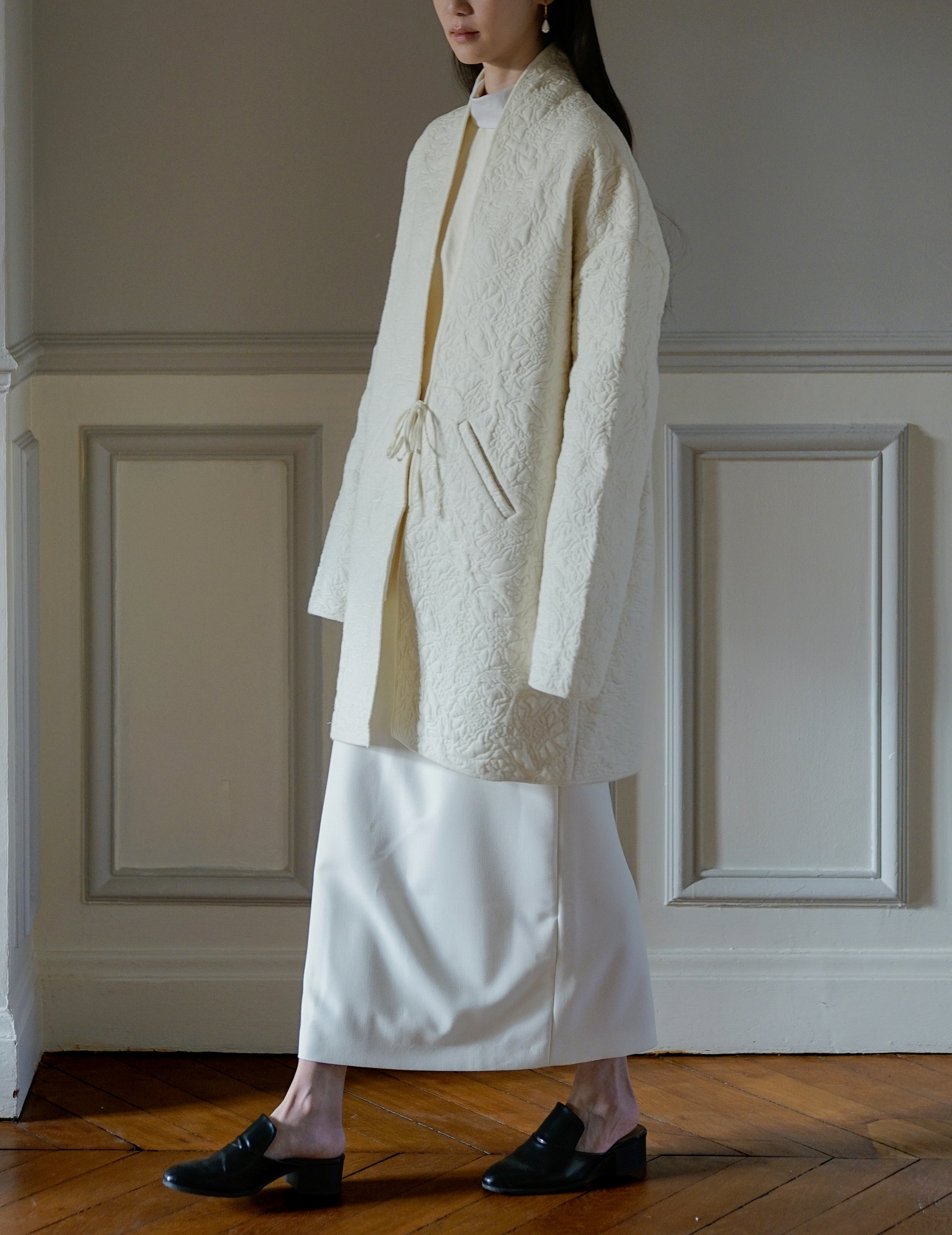 LENA Quilted Wool Jacket ・ Ivory