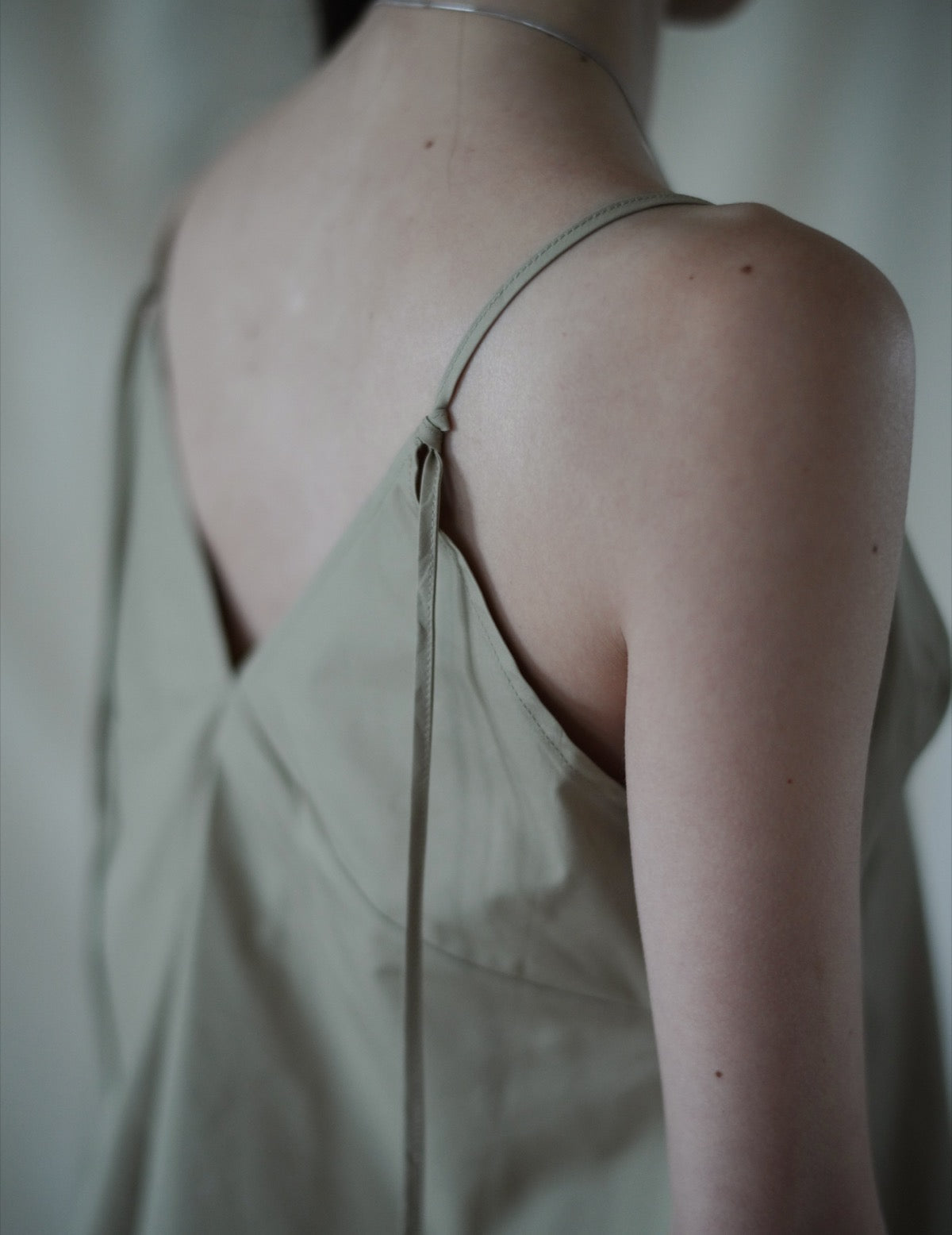 COTTON PLEATED CAMISOLE・BEIGE