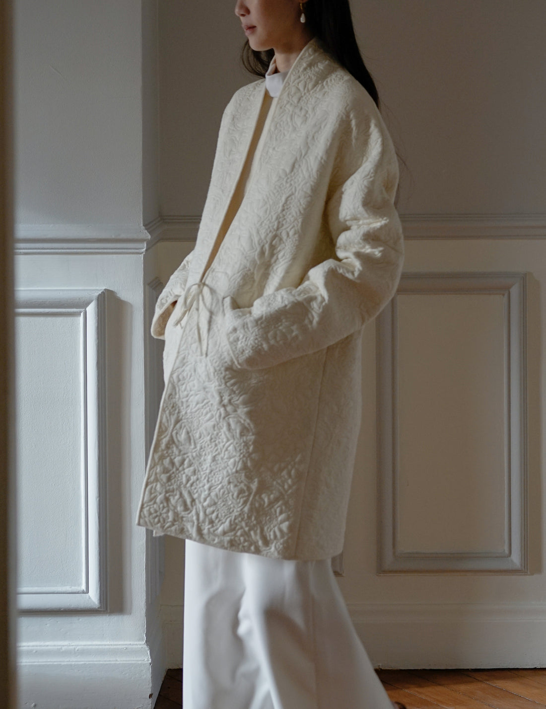 LENA Quilted Wool Jacket ・ Ivory