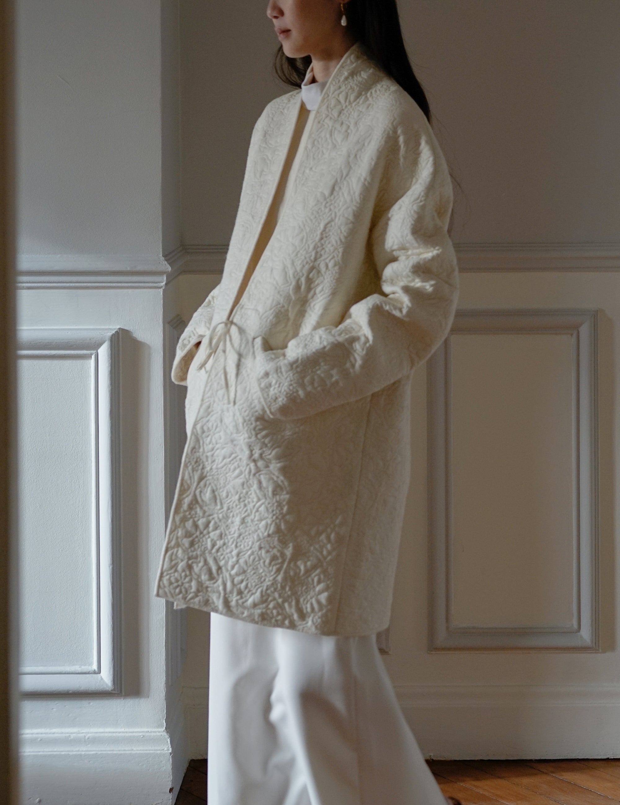 LENA Quilted Wool Jacket ・ Ivory