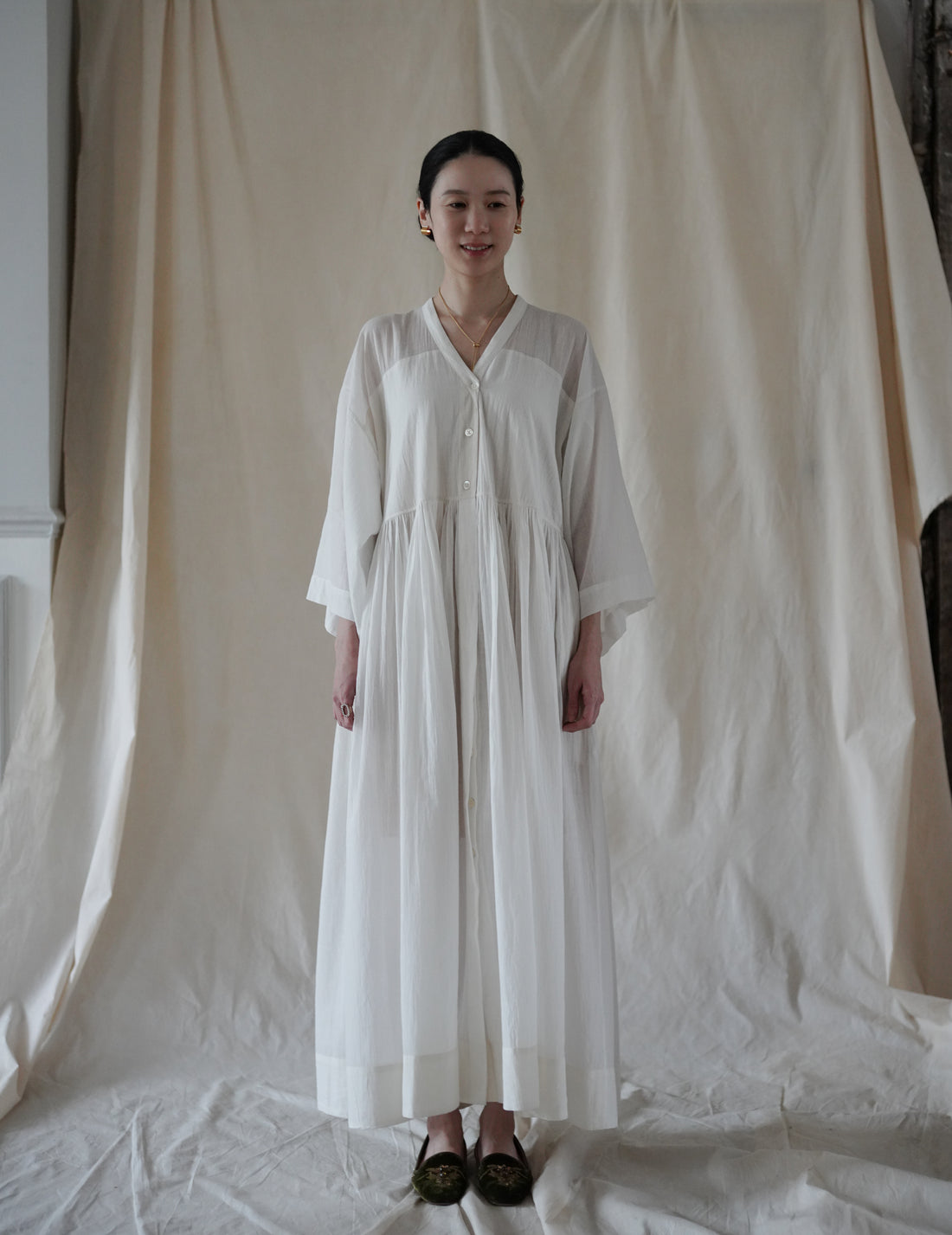 Anais Khadi Dress・White