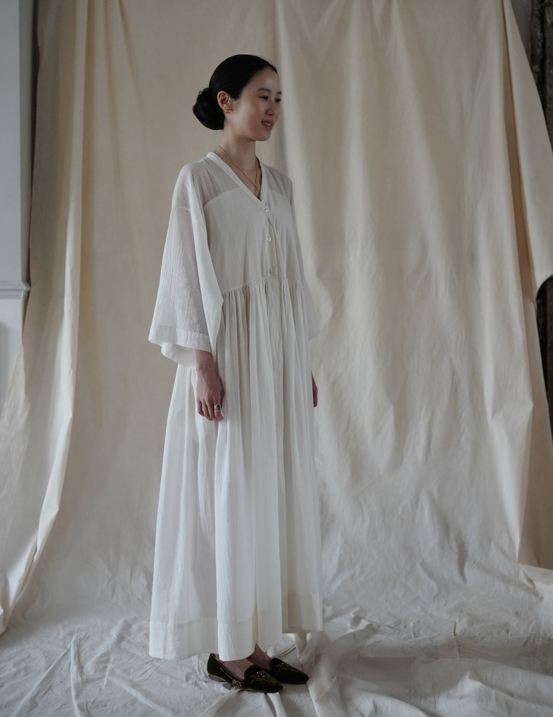 Anais Khadi Dress・White
