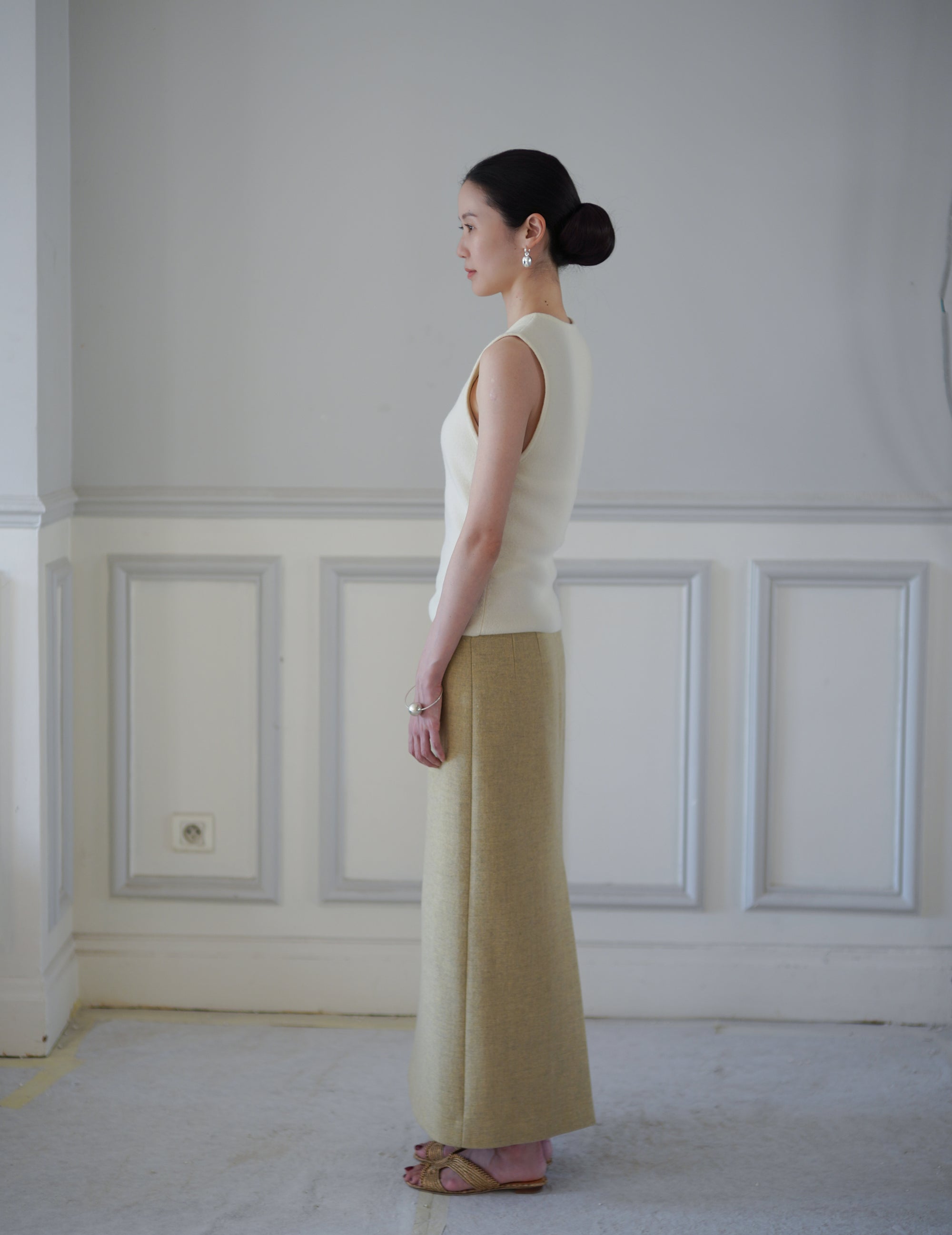 Annika Inez | Open Pod Earring - Small - Silver/Black